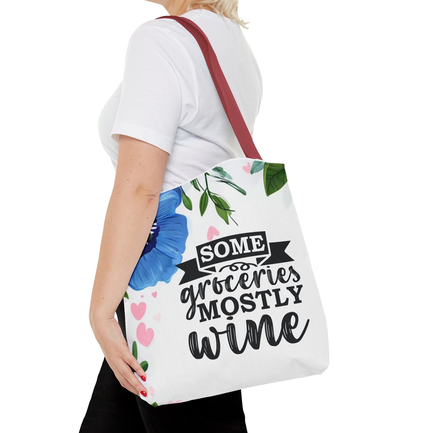 Grocery and Wine Lover Tote Bag,