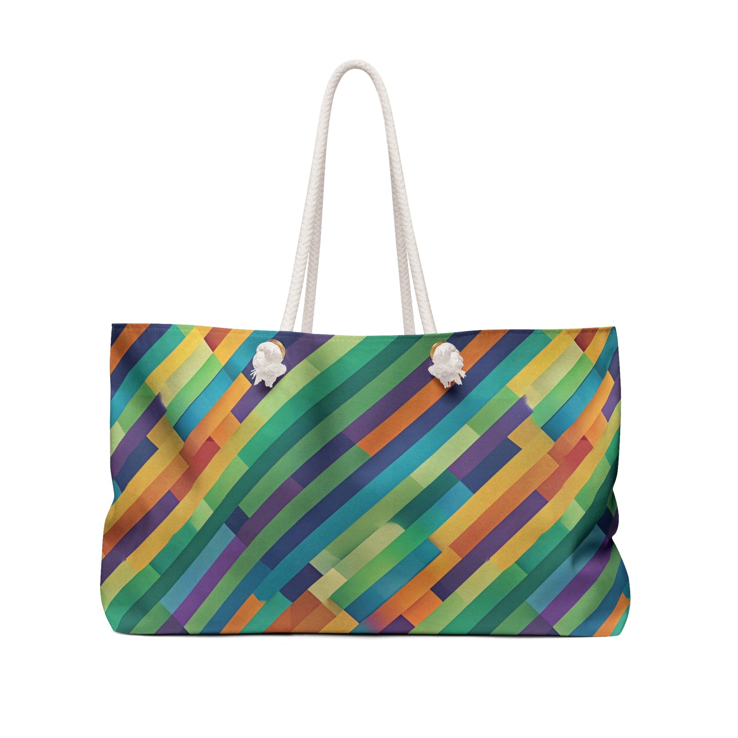 Vibrant Geometric Weekender Bag for Travel, Beach, Gym