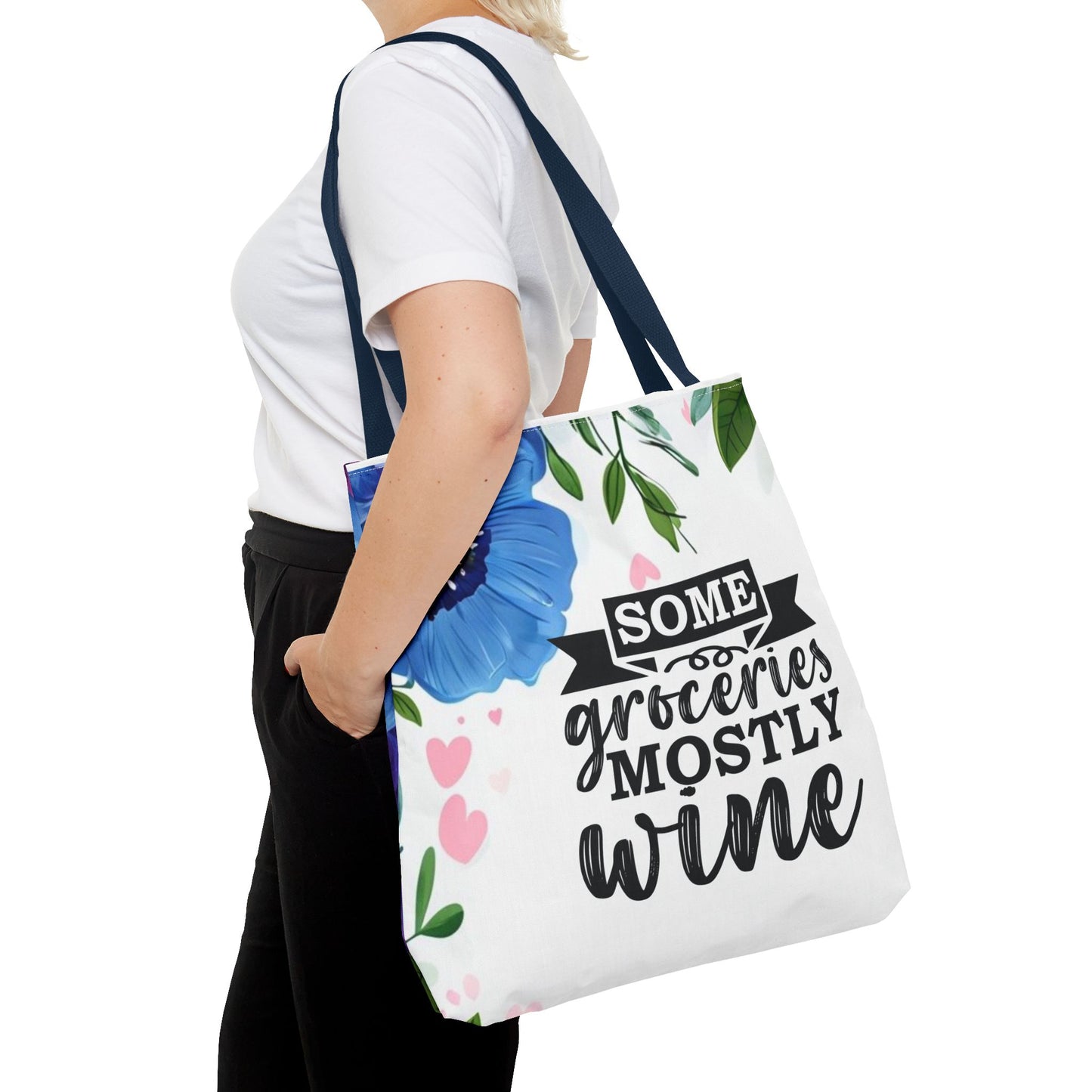 Grocery and Wine Lover Tote Bag,