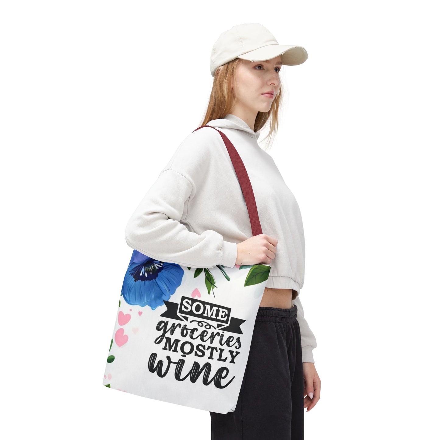 Grocery and Wine Lover Tote Bag,