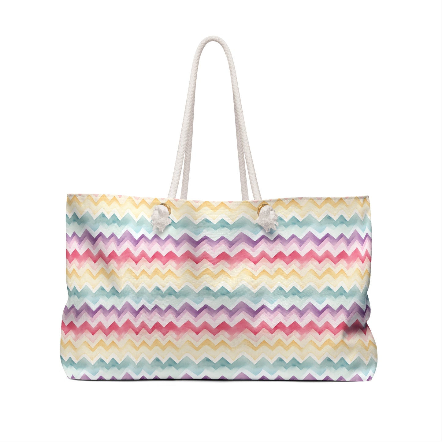 Colorful Zigzag Weekender Bag for Travel, Beach, Gym