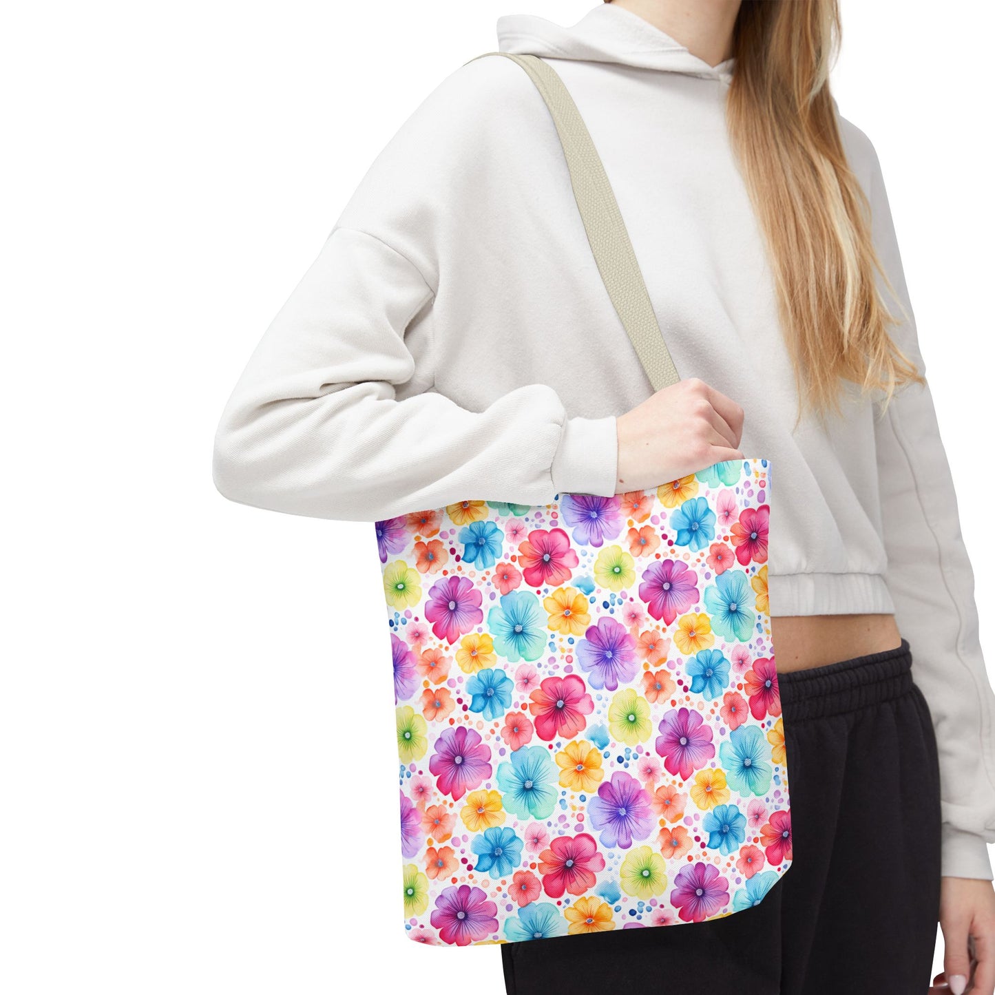 Vibrant Floral Tote Bag, Perfect Gift for Mother's Day, Bright Summer Accessory