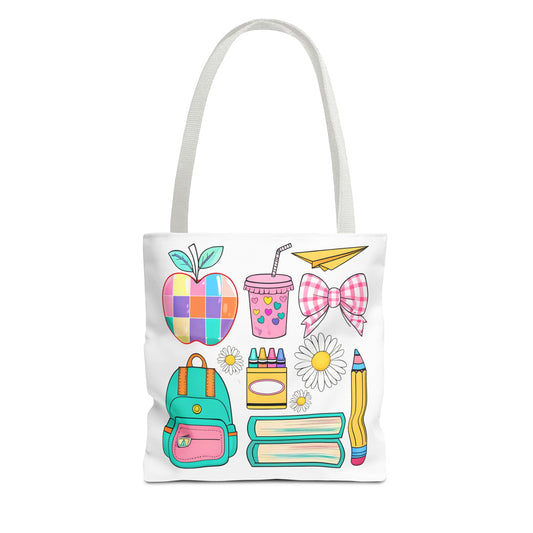 Colorful School Supplies Tote Bag, Perfect for Students & Teachers