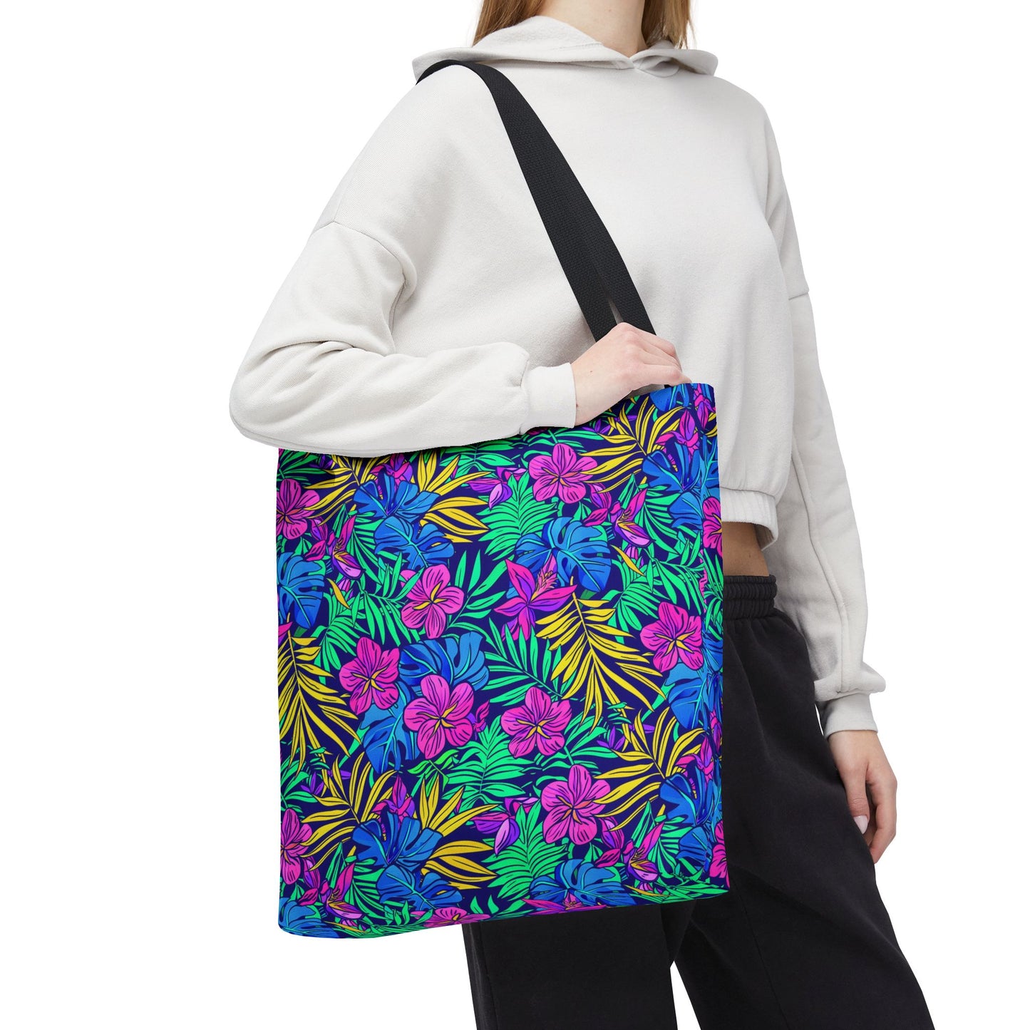 Tropical Floral Tote Bag, Beach Bag, Shopping Tote