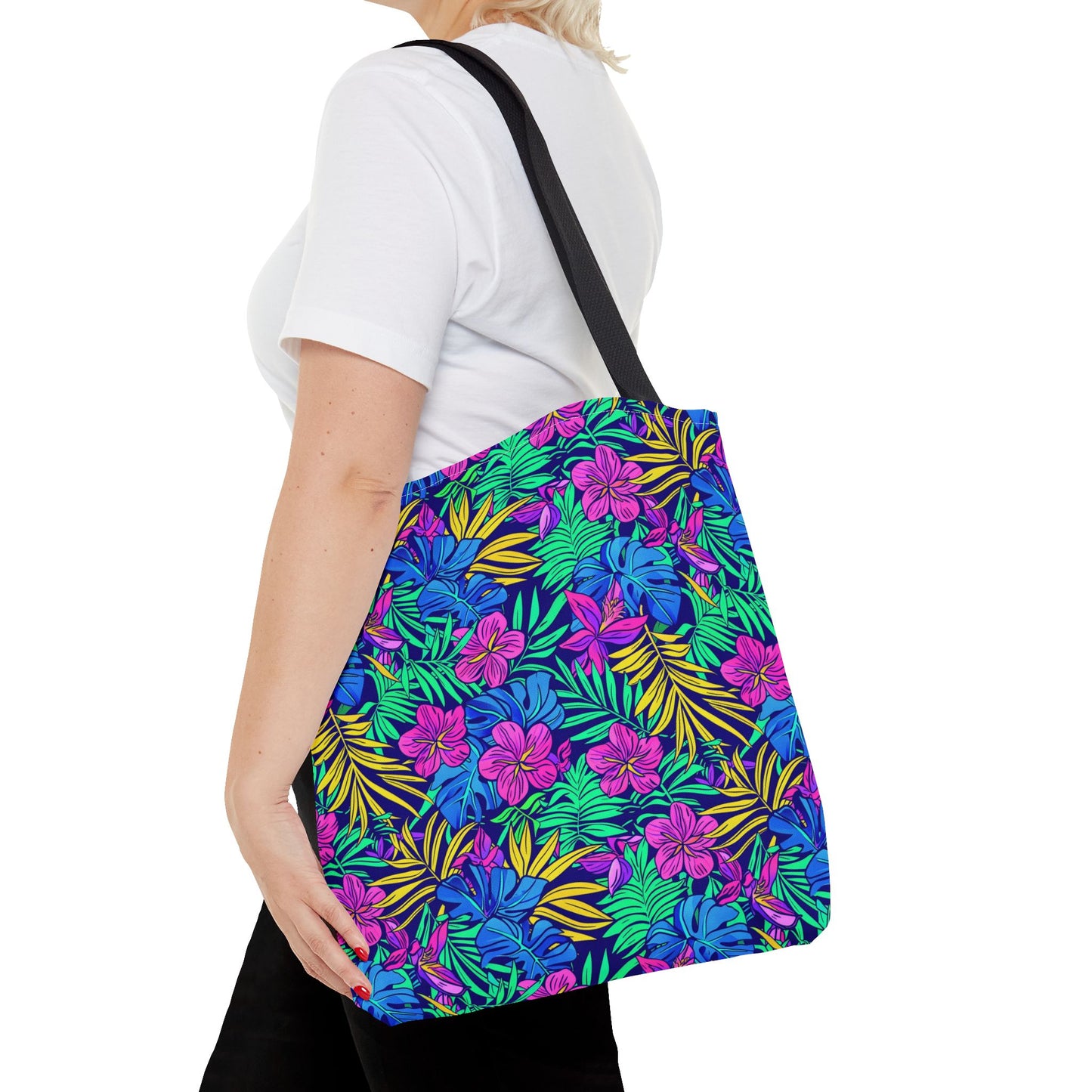 Tropical Floral Tote Bag, Beach Bag, Shopping Tote