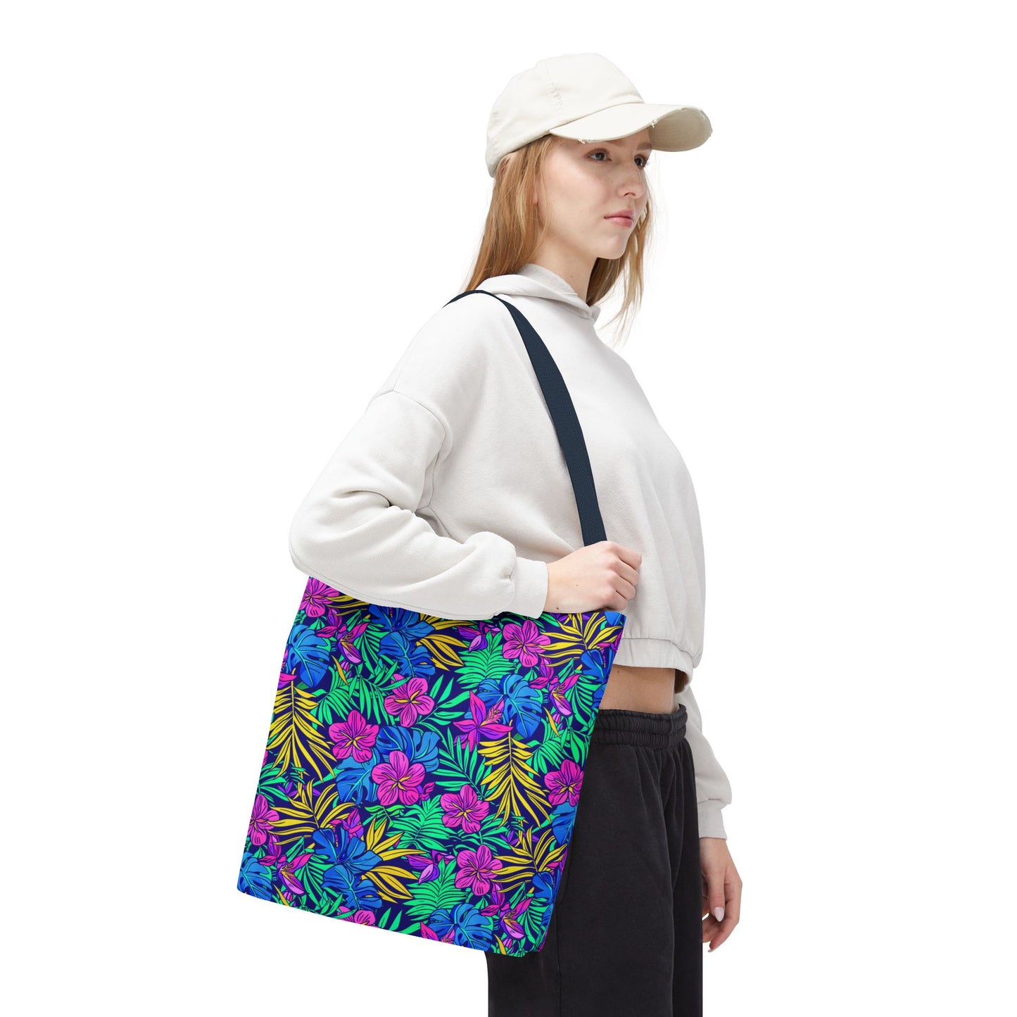 Tropical Floral Tote Bag, Beach Bag, Shopping Tote