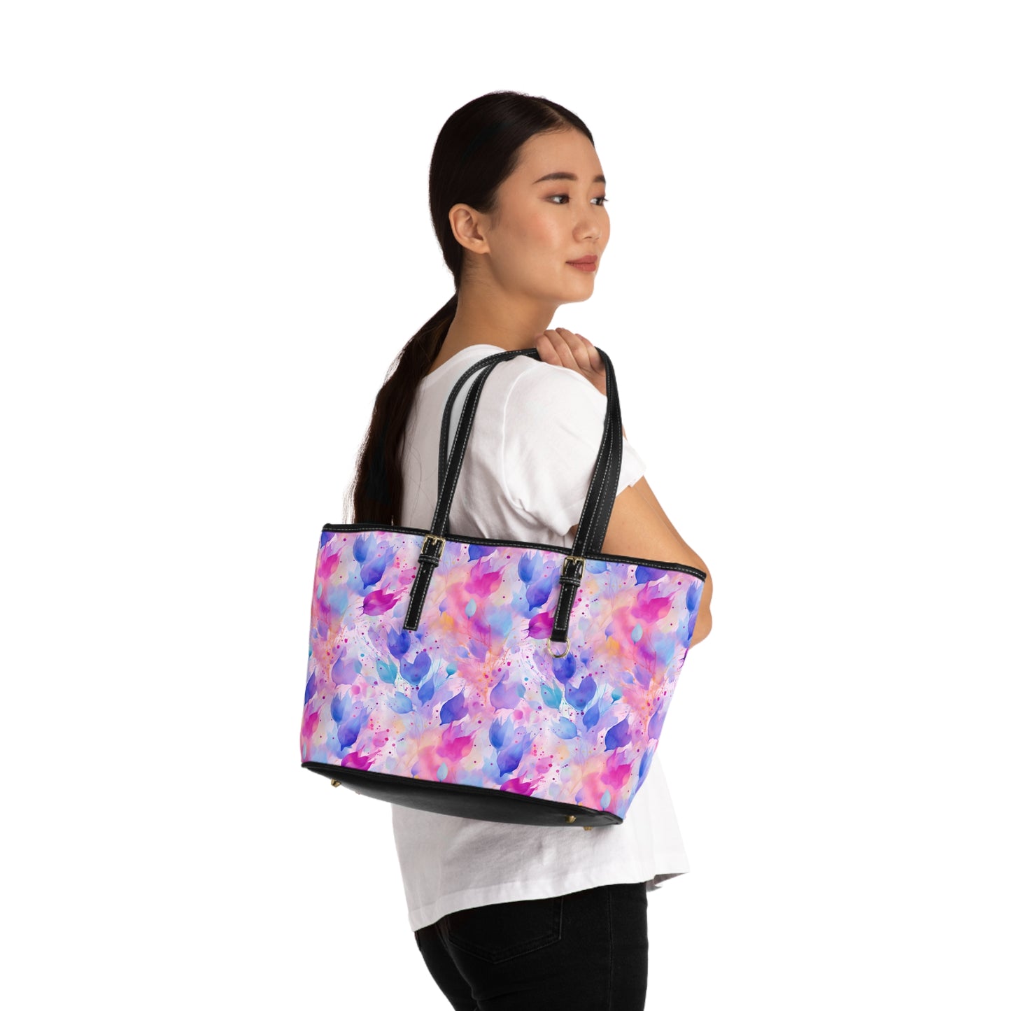 Pink & Purple Abstract Shoulder Bag