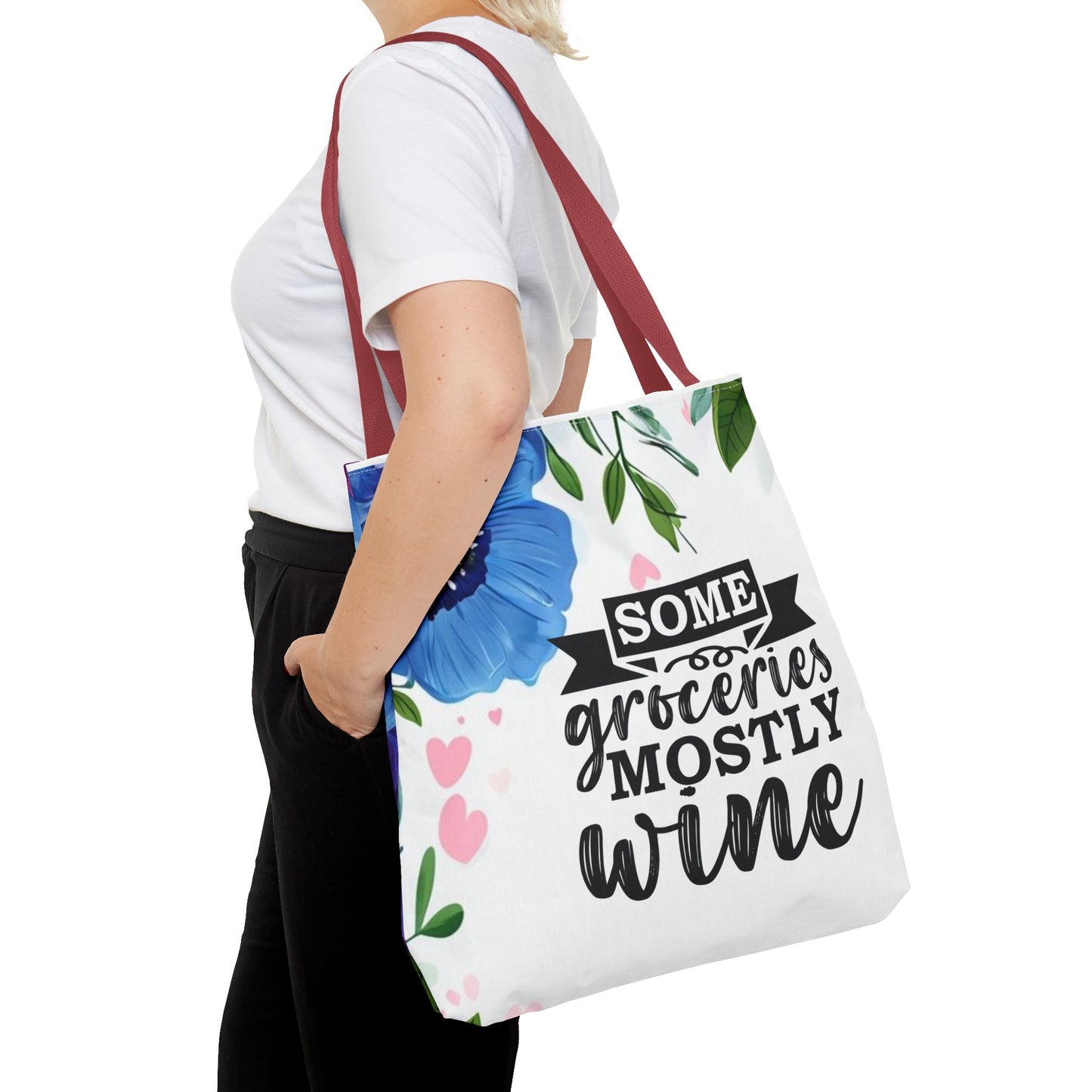 Grocery and Wine Lover Tote Bag,
