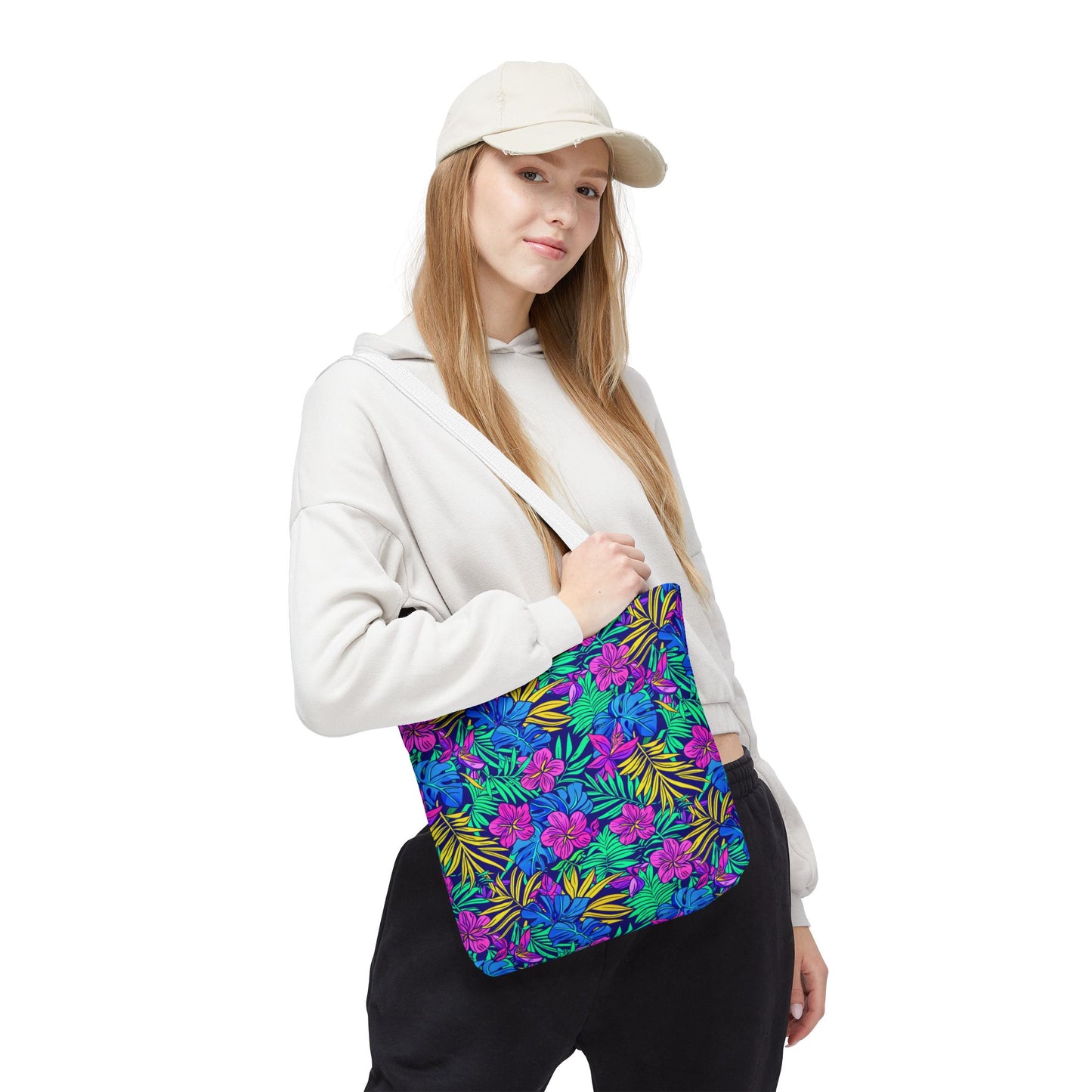Tropical Floral Tote Bag, Beach Bag, Shopping Tote