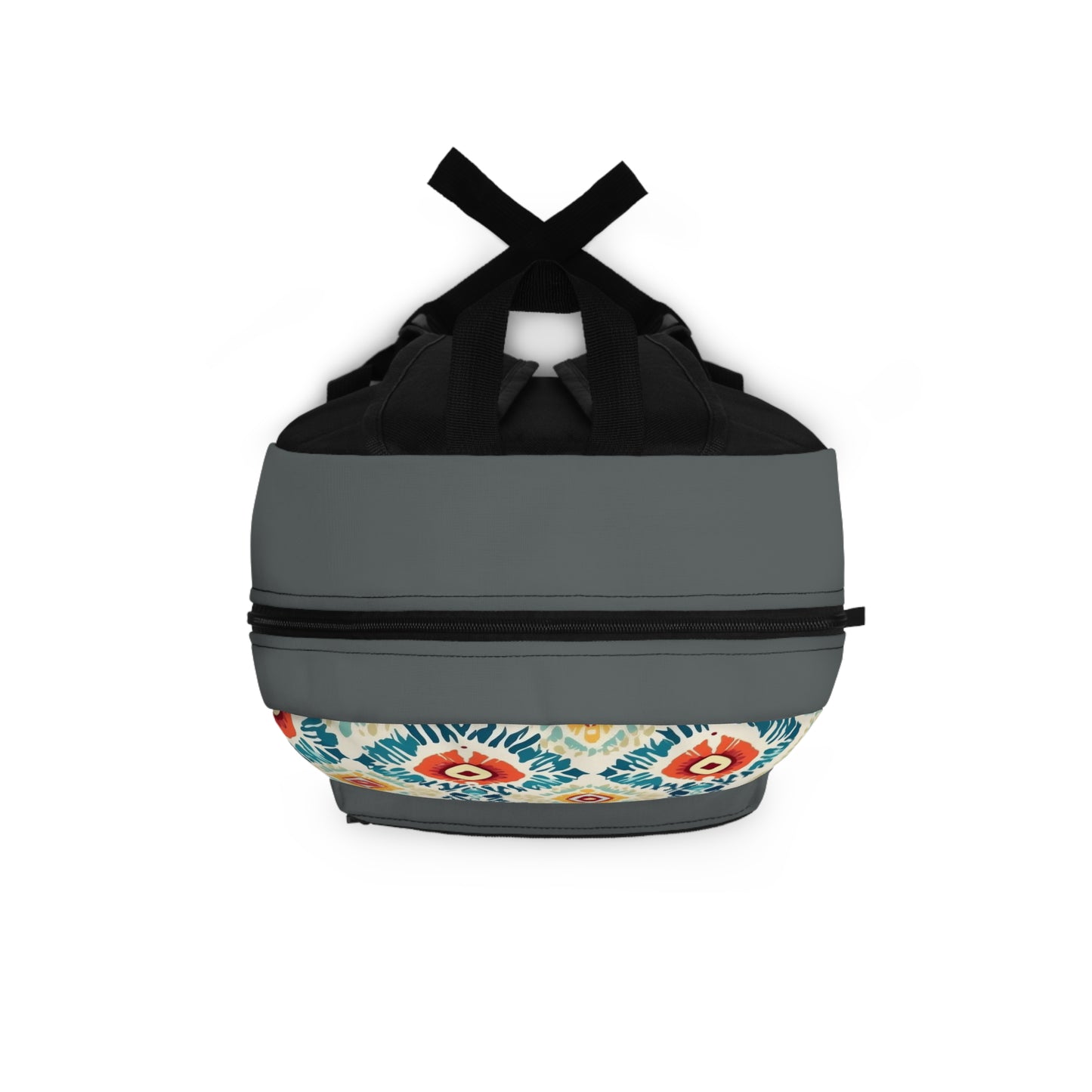 Colorful Pattern Highlights the Grey Backpack