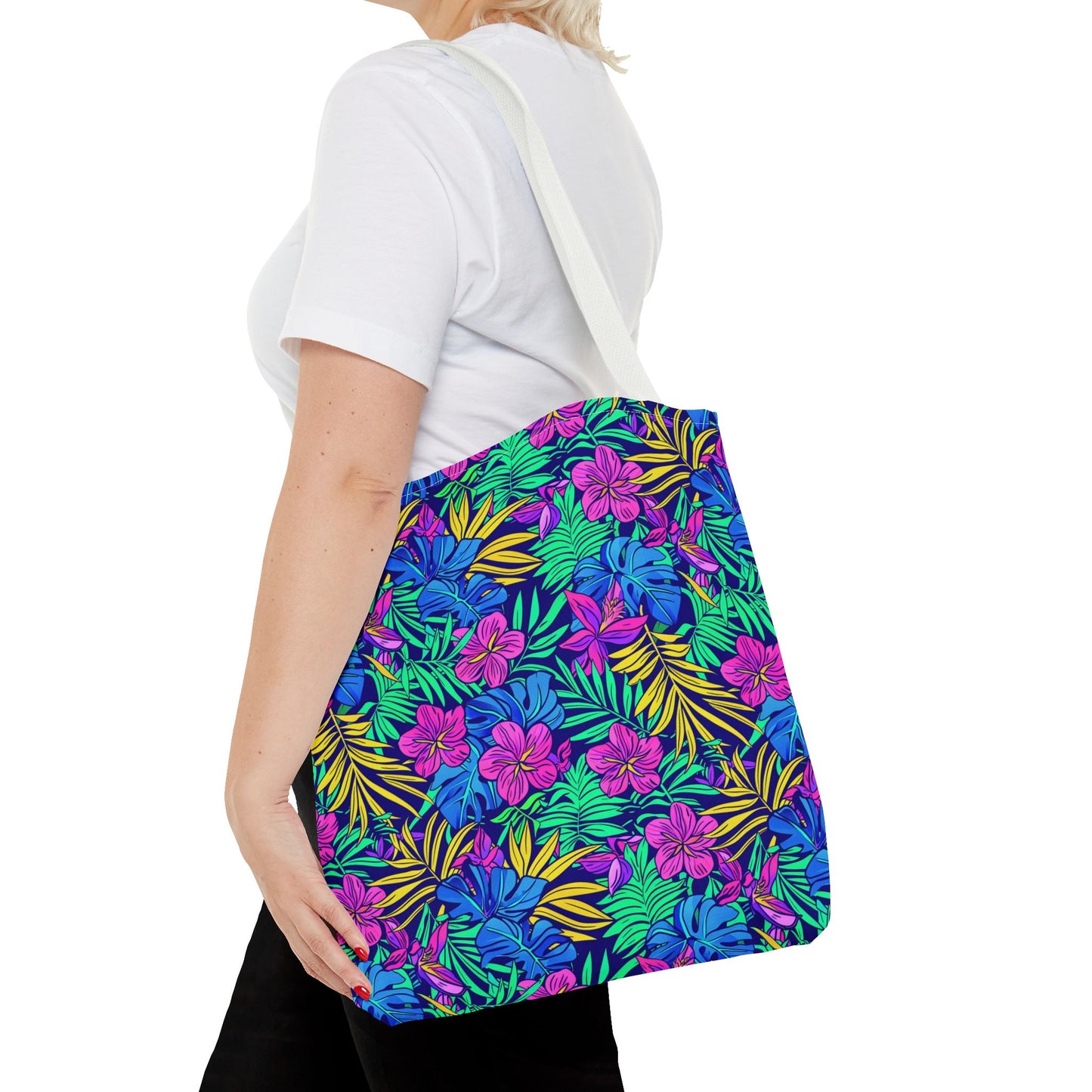 Tropical Floral Tote Bag, Beach Bag, Shopping Tote