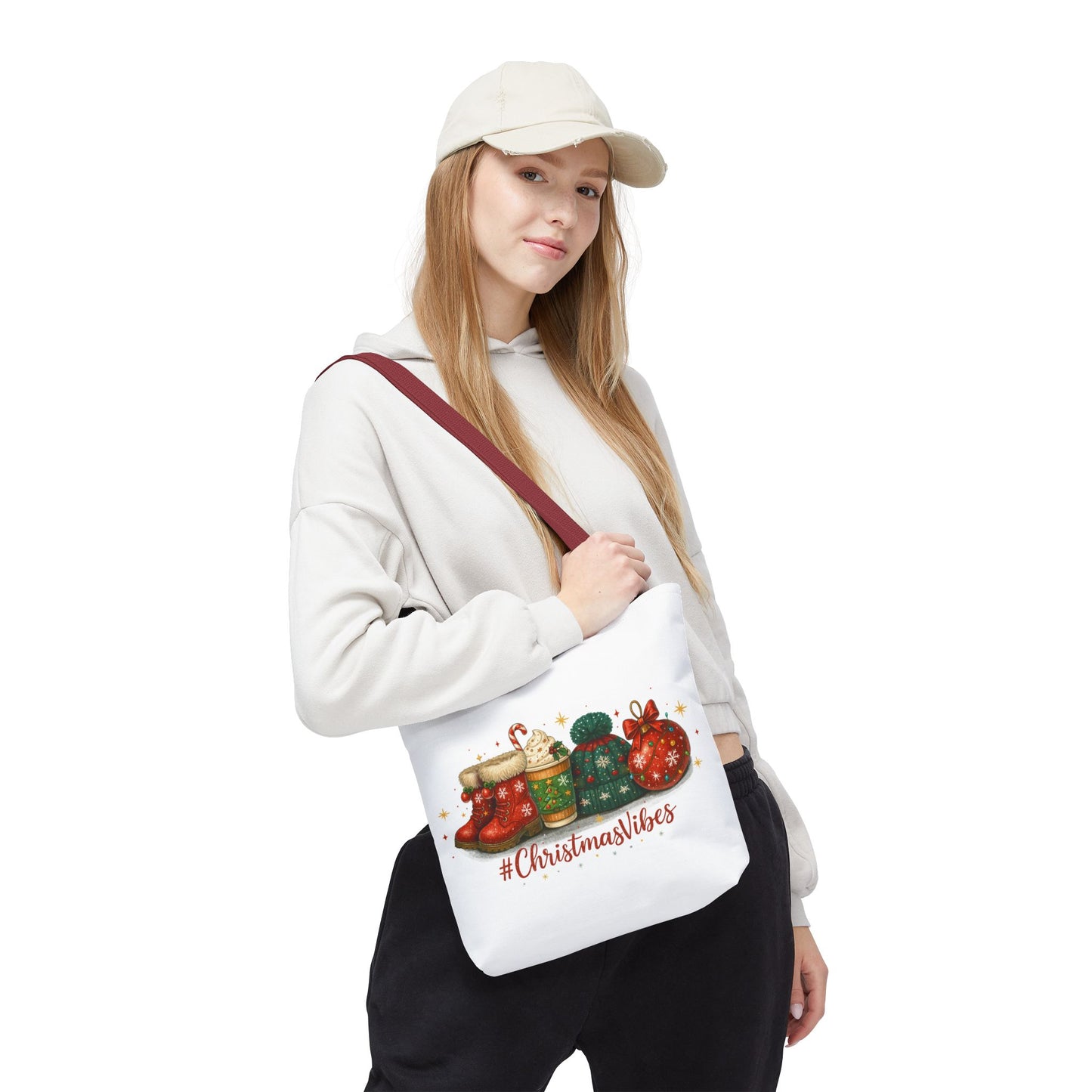 Christmas Vibes Tote Bag for Holiday Shopping