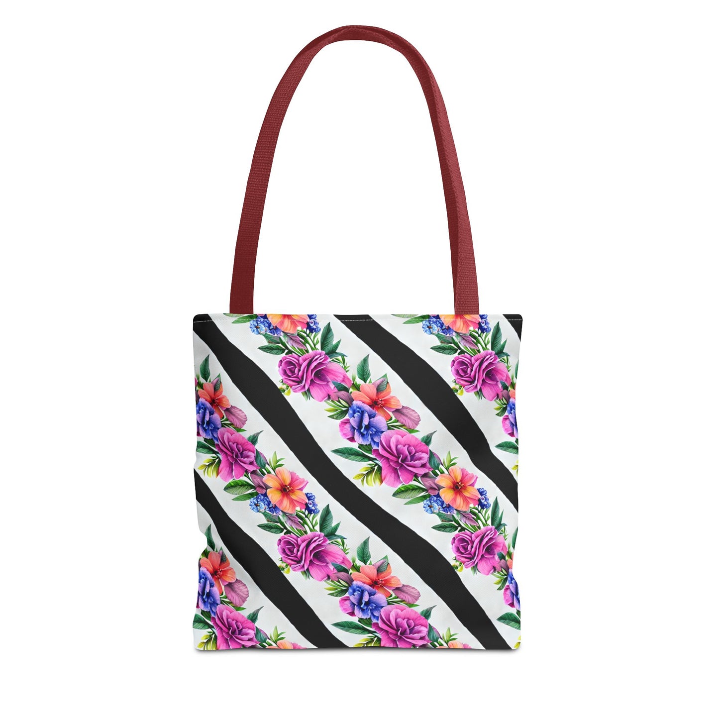 Floral Stripe Tote Bag,