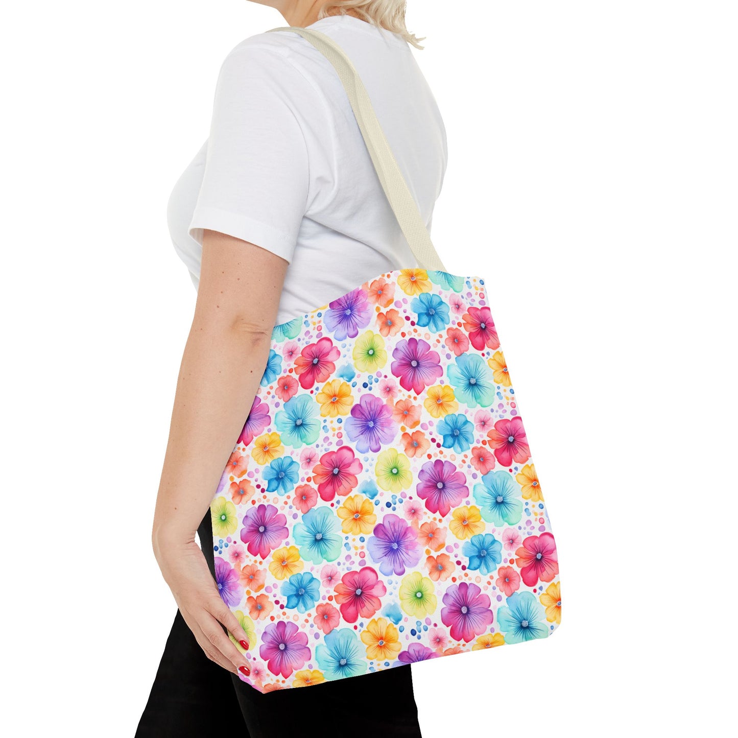 Vibrant Floral Tote Bag, Perfect Gift for Mother's Day, Bright Summer Accessory