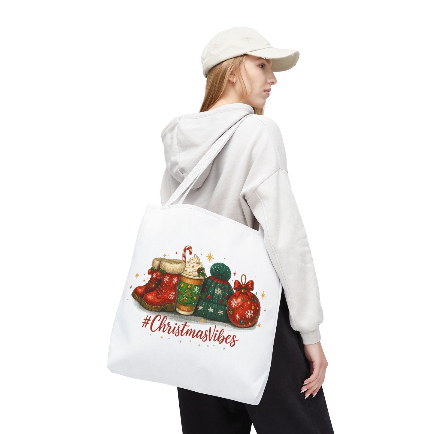 Christmas Vibes Tote Bag for Holiday Shopping