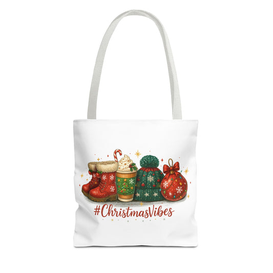 Christmas Vibes Tote Bag for Holiday Shopping