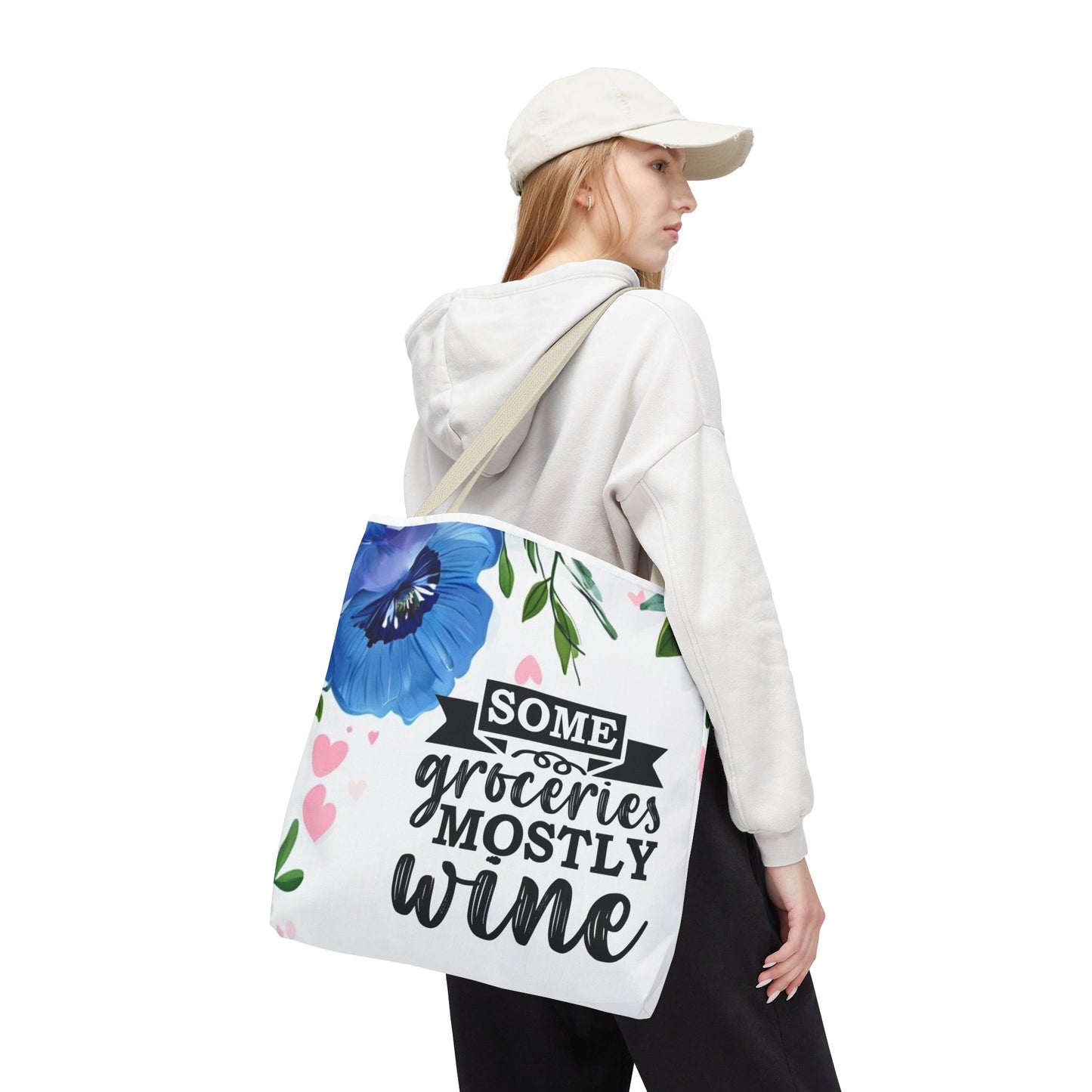Grocery and Wine Lover Tote Bag,