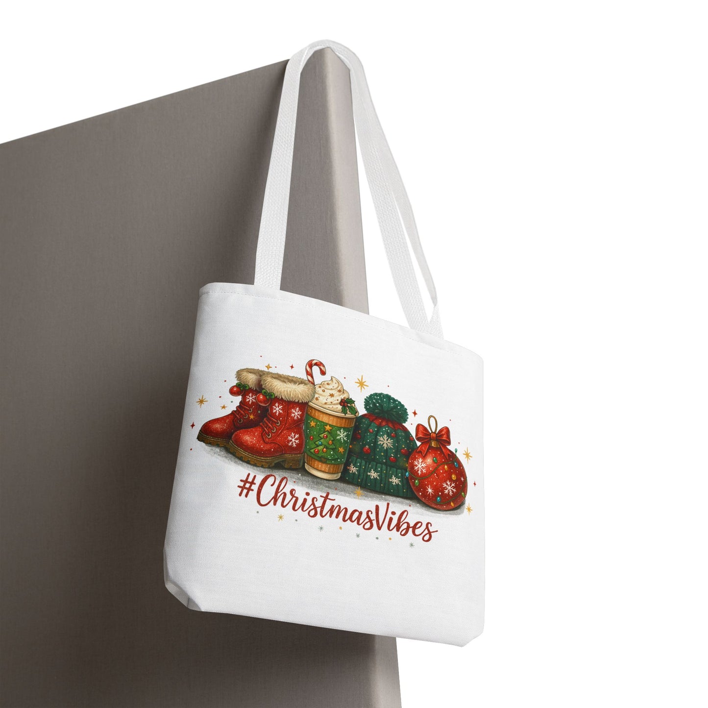 Christmas Vibes Tote Bag for Holiday Shopping