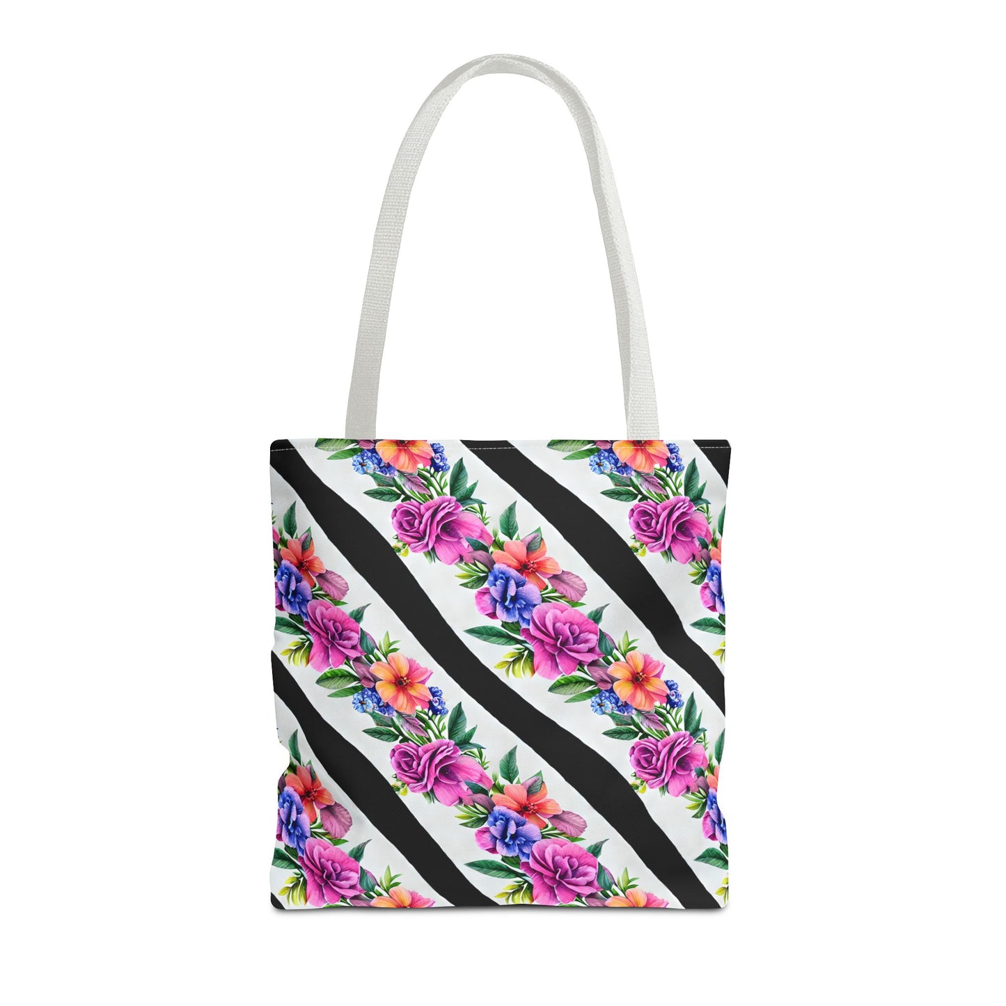 Floral Stripe Tote Bag,