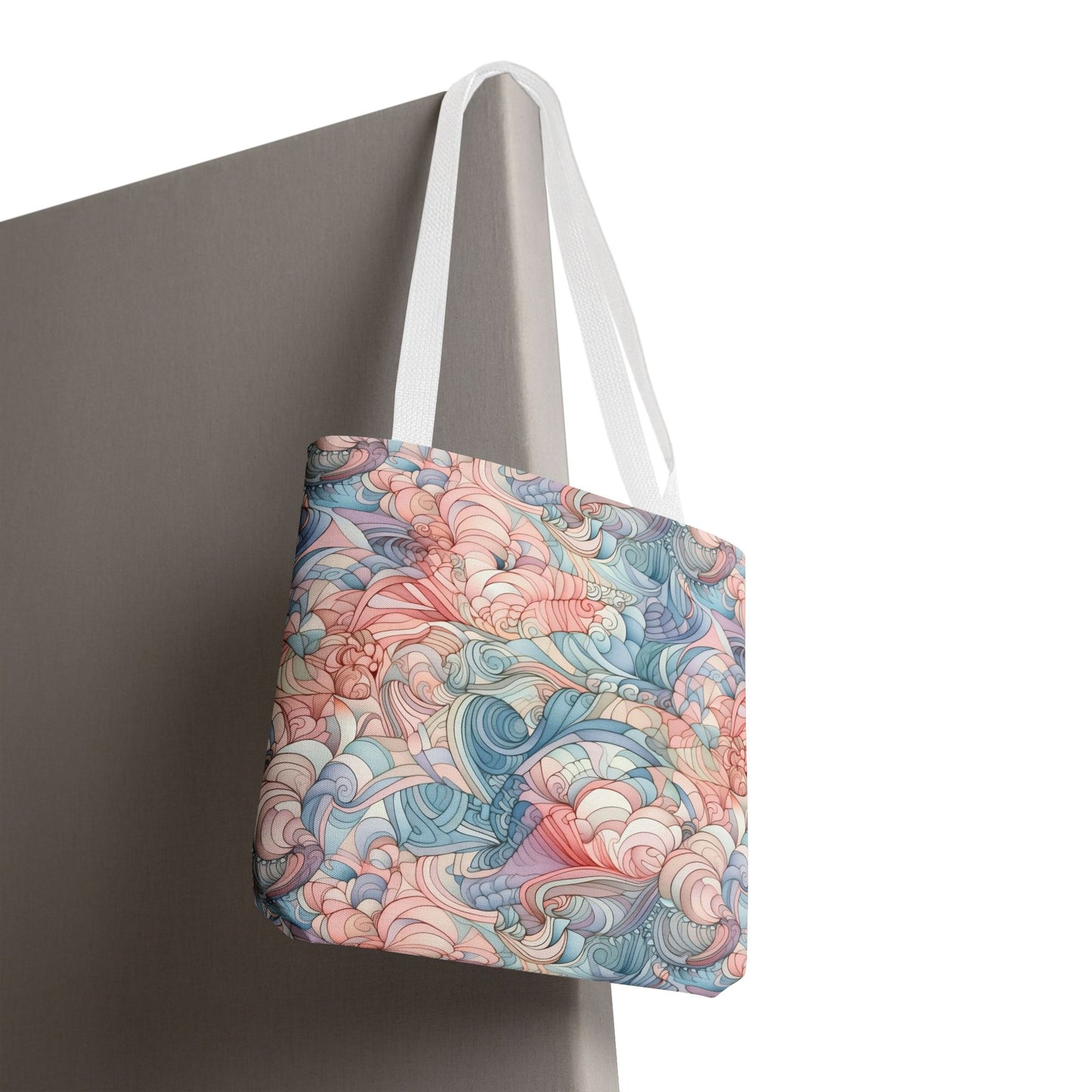 Artistic Tote Bag with a Colorful Swirl Design