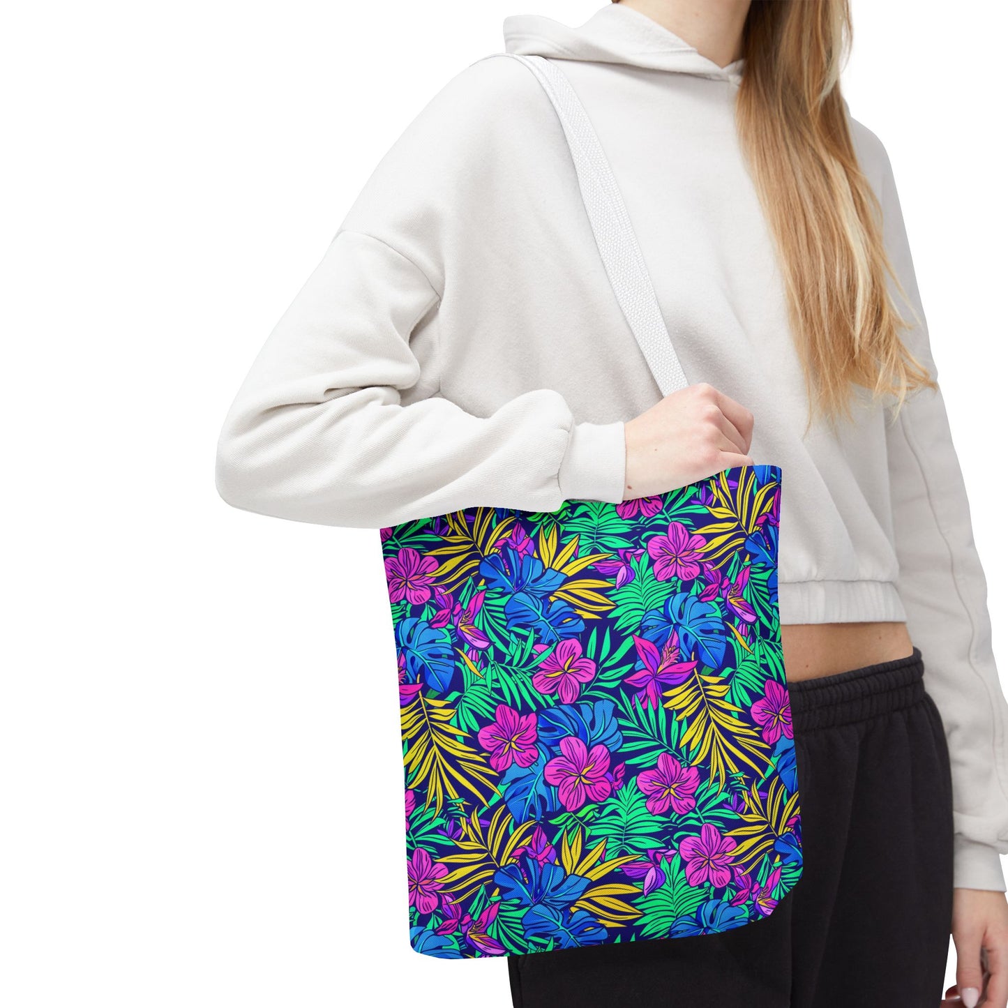 Tropical Floral Tote Bag, Beach Bag, Shopping Tote