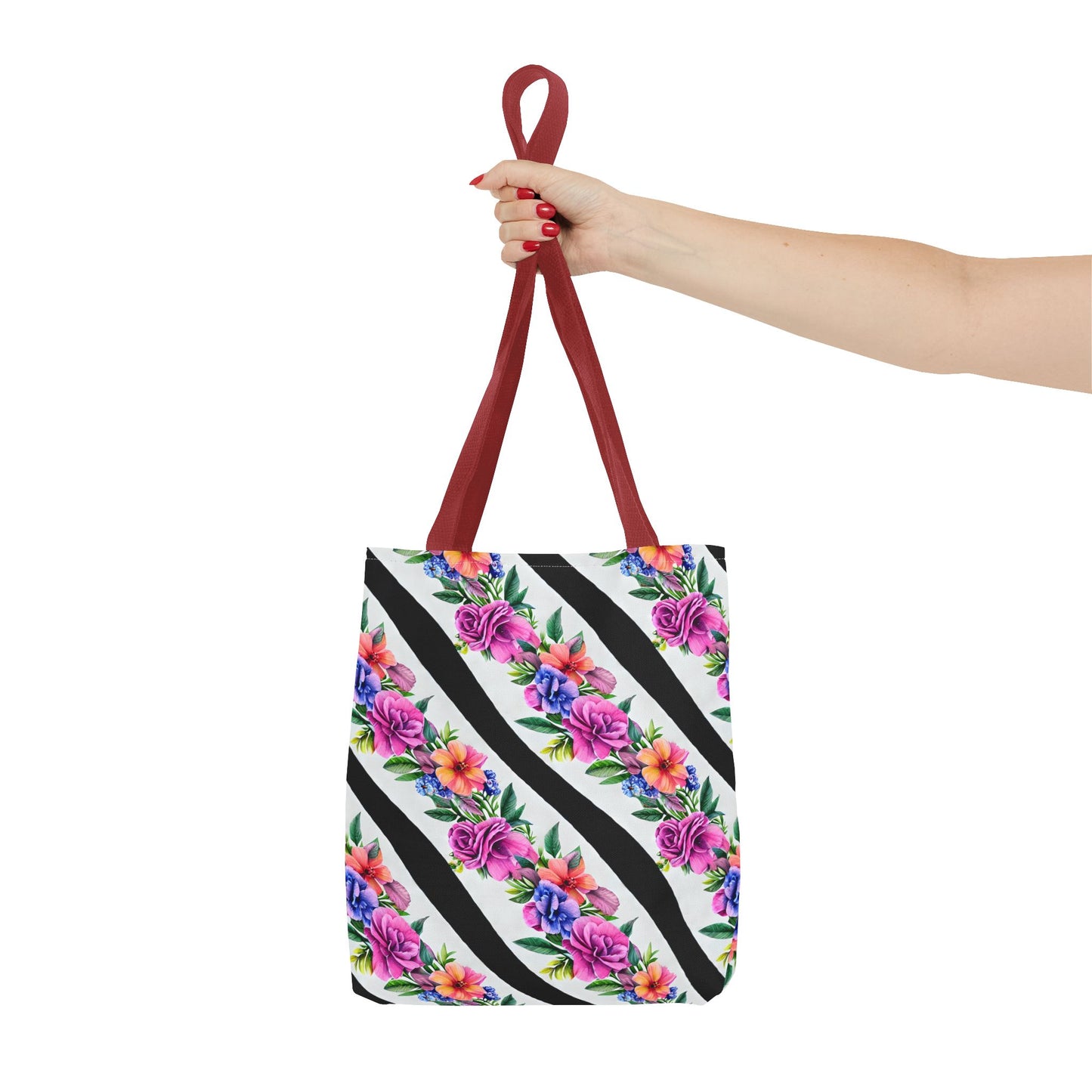 Floral Stripe Tote Bag,