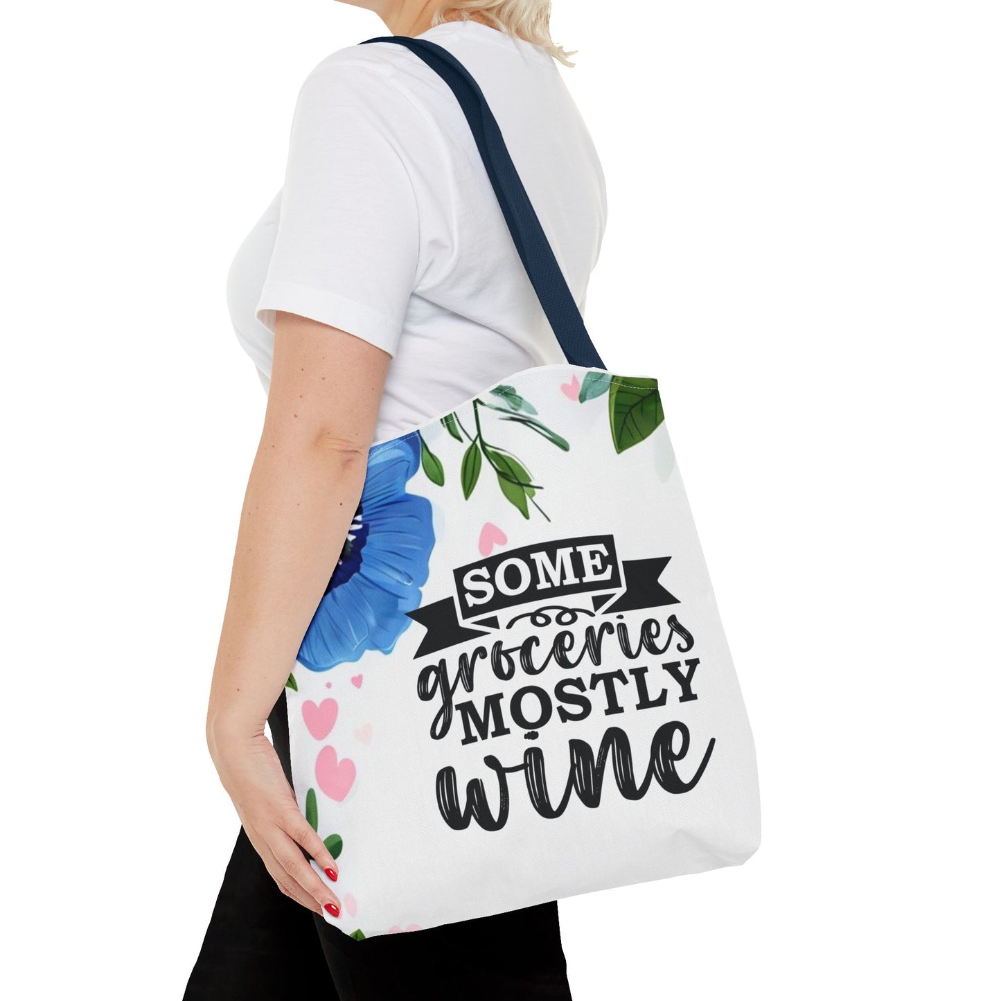 Grocery and Wine Lover Tote Bag,