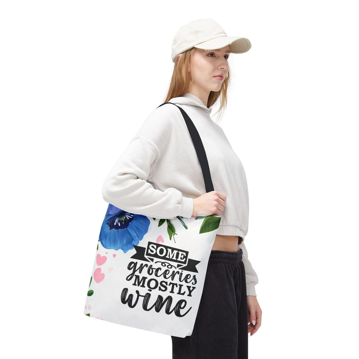 Grocery and Wine Lover Tote Bag,