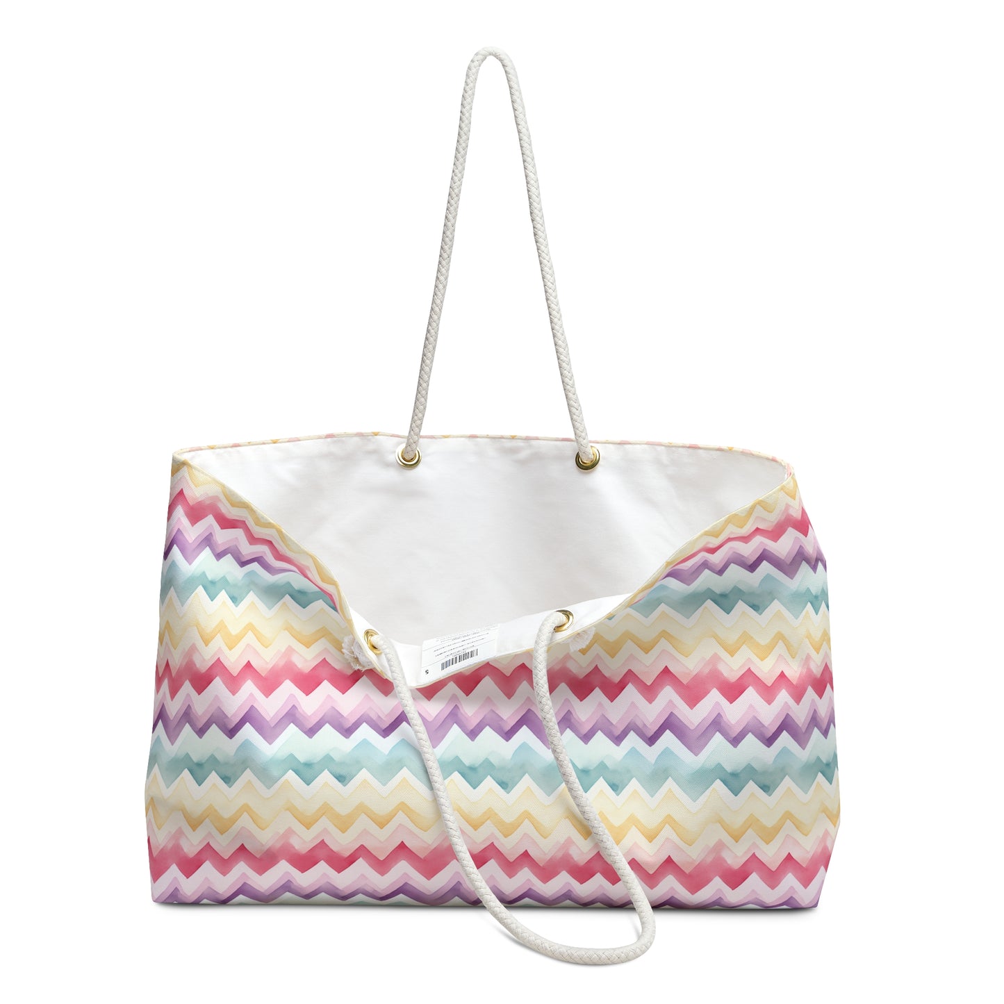 Colorful Zigzag Weekender Bag for Travel, Beach, Gym