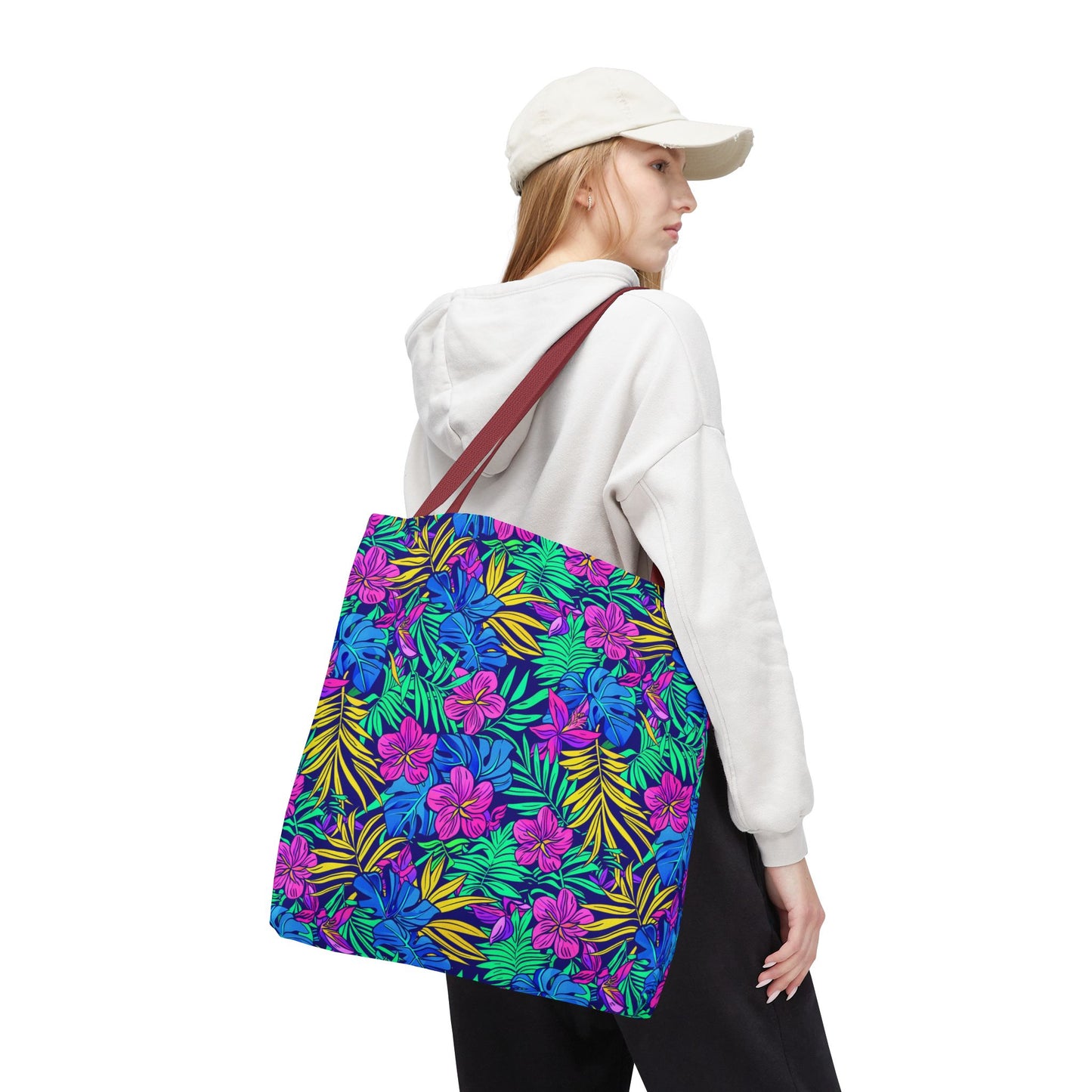 Tropical Floral Tote Bag, Beach Bag, Shopping Tote