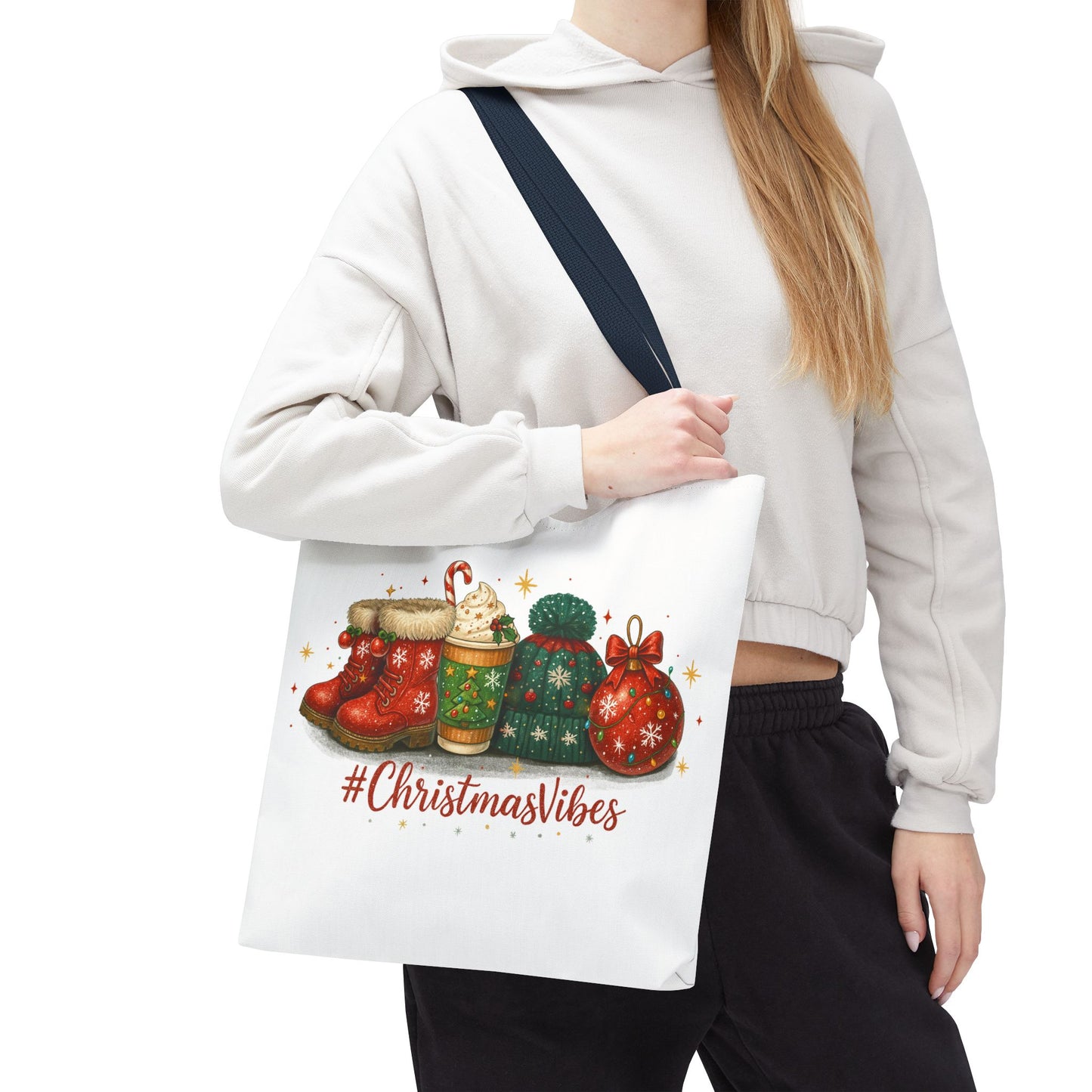 Christmas Vibes Tote Bag for Holiday Shopping