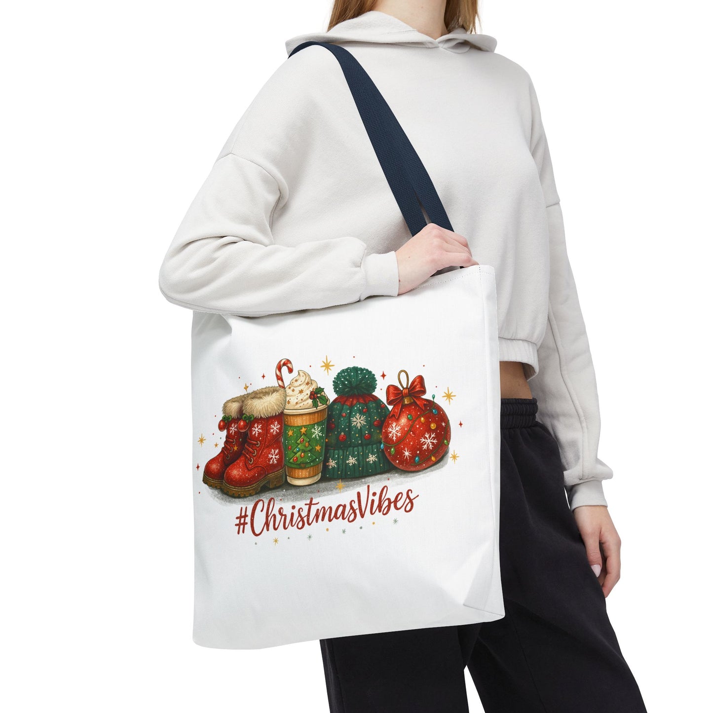 Christmas Vibes Tote Bag for Holiday Shopping