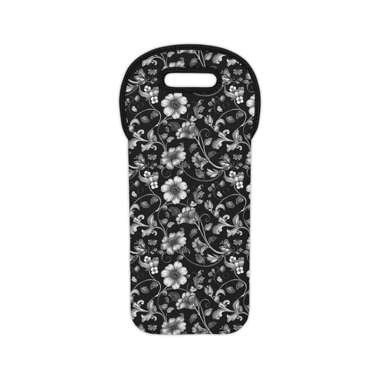 Elegant Floral Wine Tote Bag, Perfect for Picnics,  Wine Lovers
