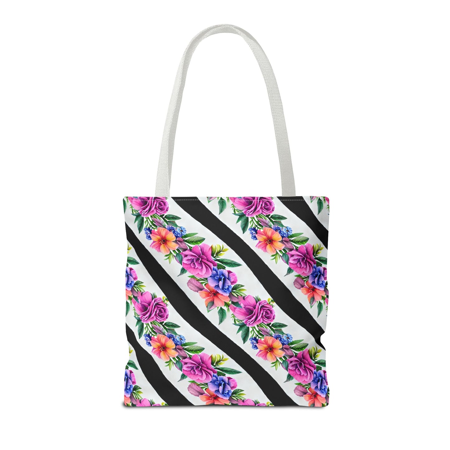 Floral Stripe Tote Bag,