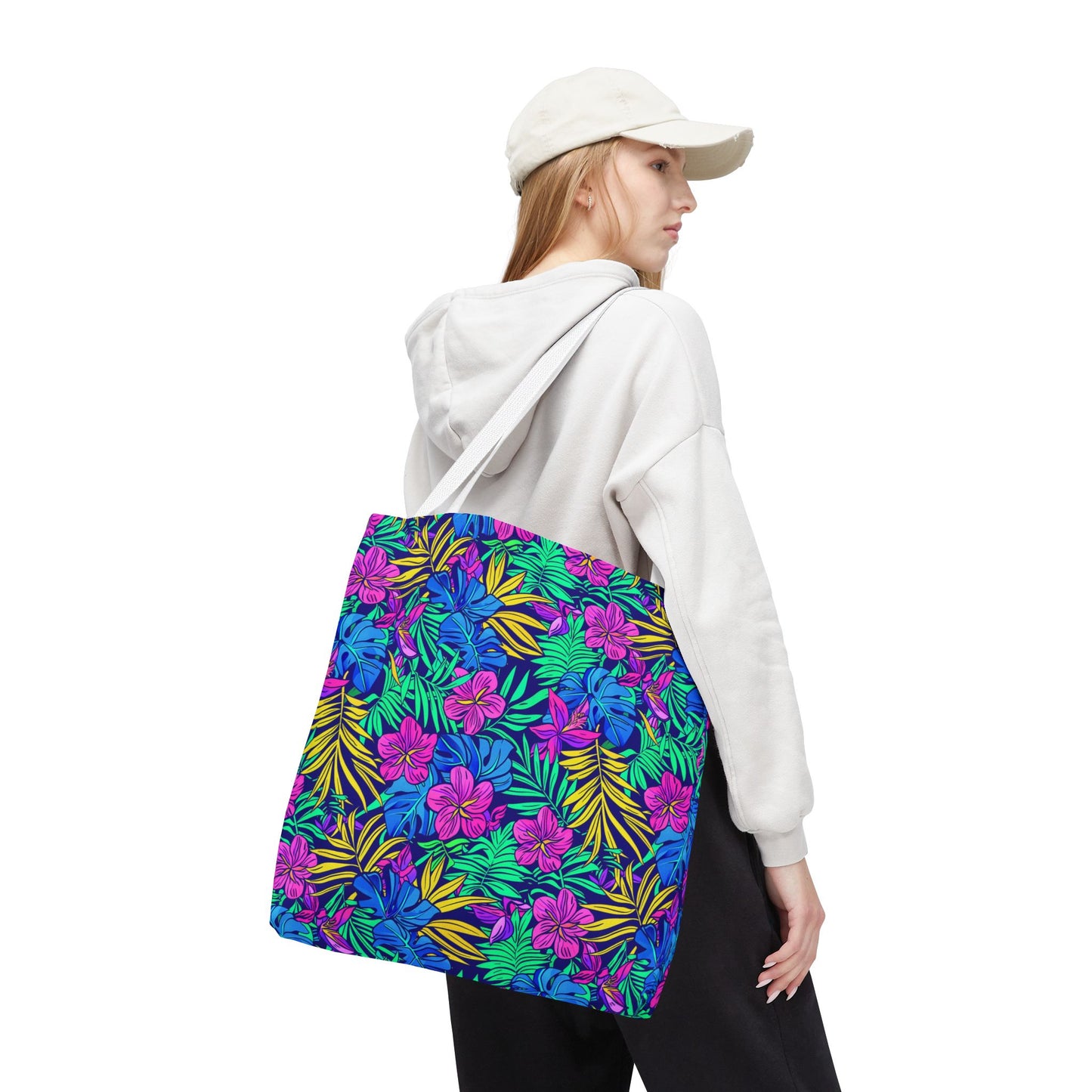 Tropical Floral Tote Bag, Beach Bag, Shopping Tote