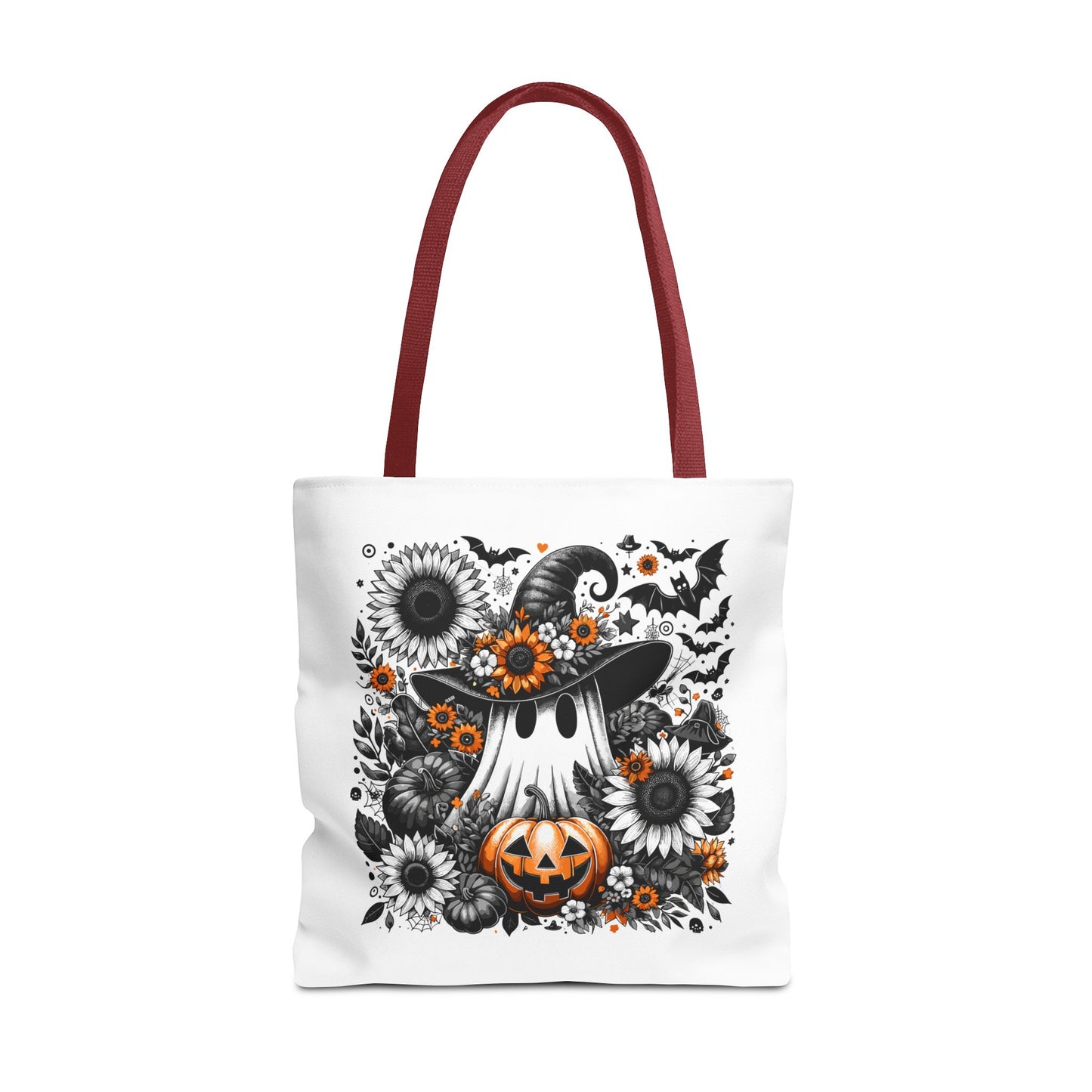 Whimsical Halloween Tote Bag, Pumpkin Ghost Design,