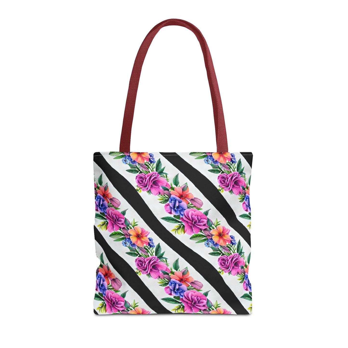 Floral Stripe Tote Bag,
