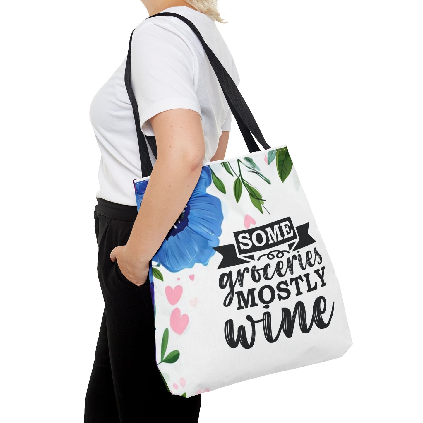 Grocery and Wine Lover Tote Bag,