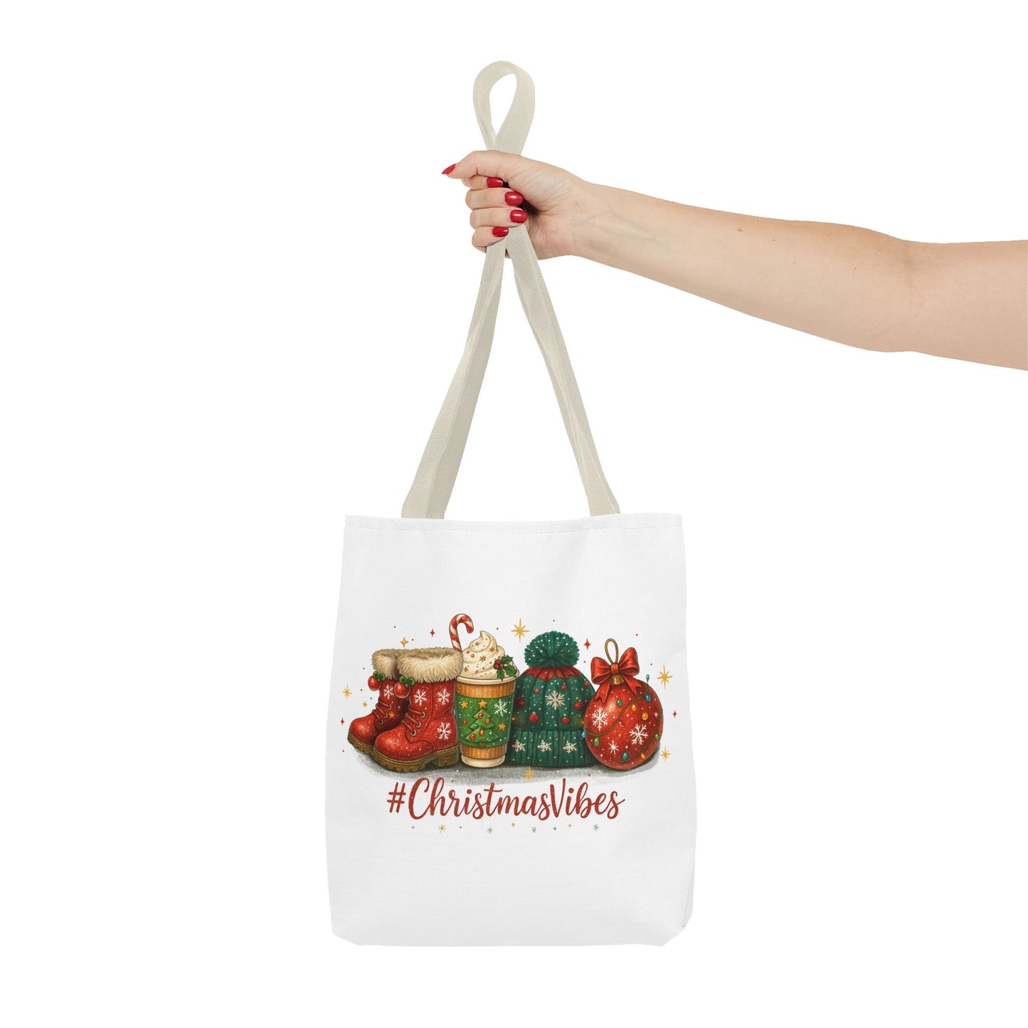 Christmas Vibes Tote Bag for Holiday Shopping
