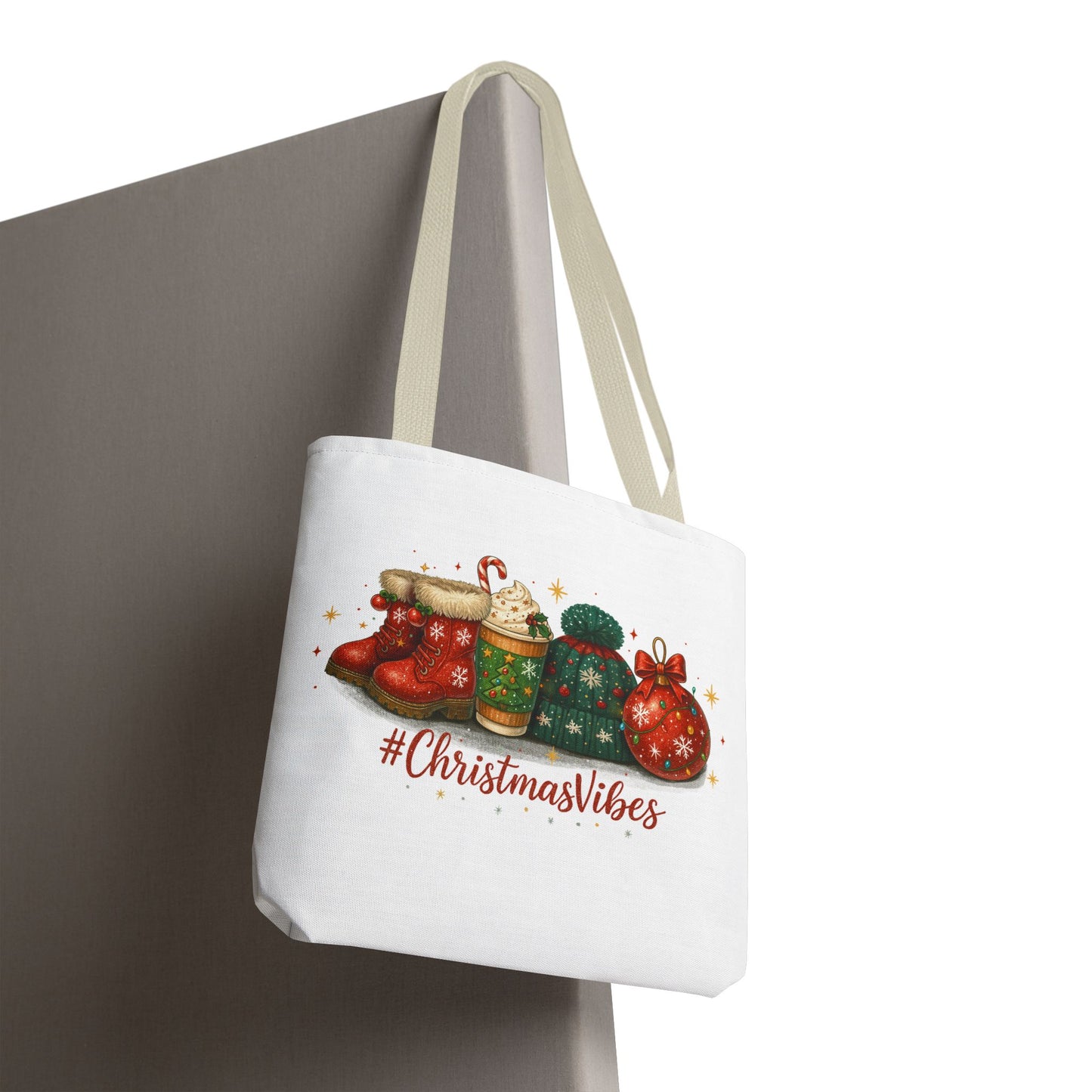 Christmas Vibes Tote Bag for Holiday Shopping