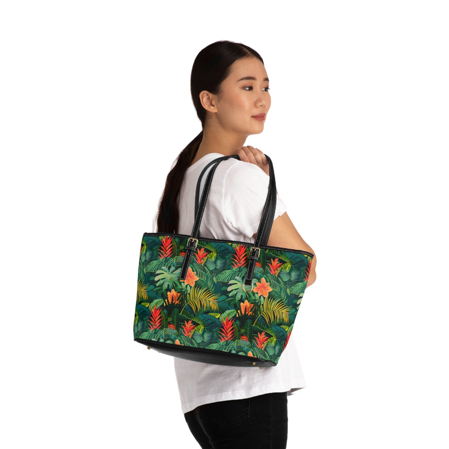 Vibrant Jungle Print Shoulder Bag