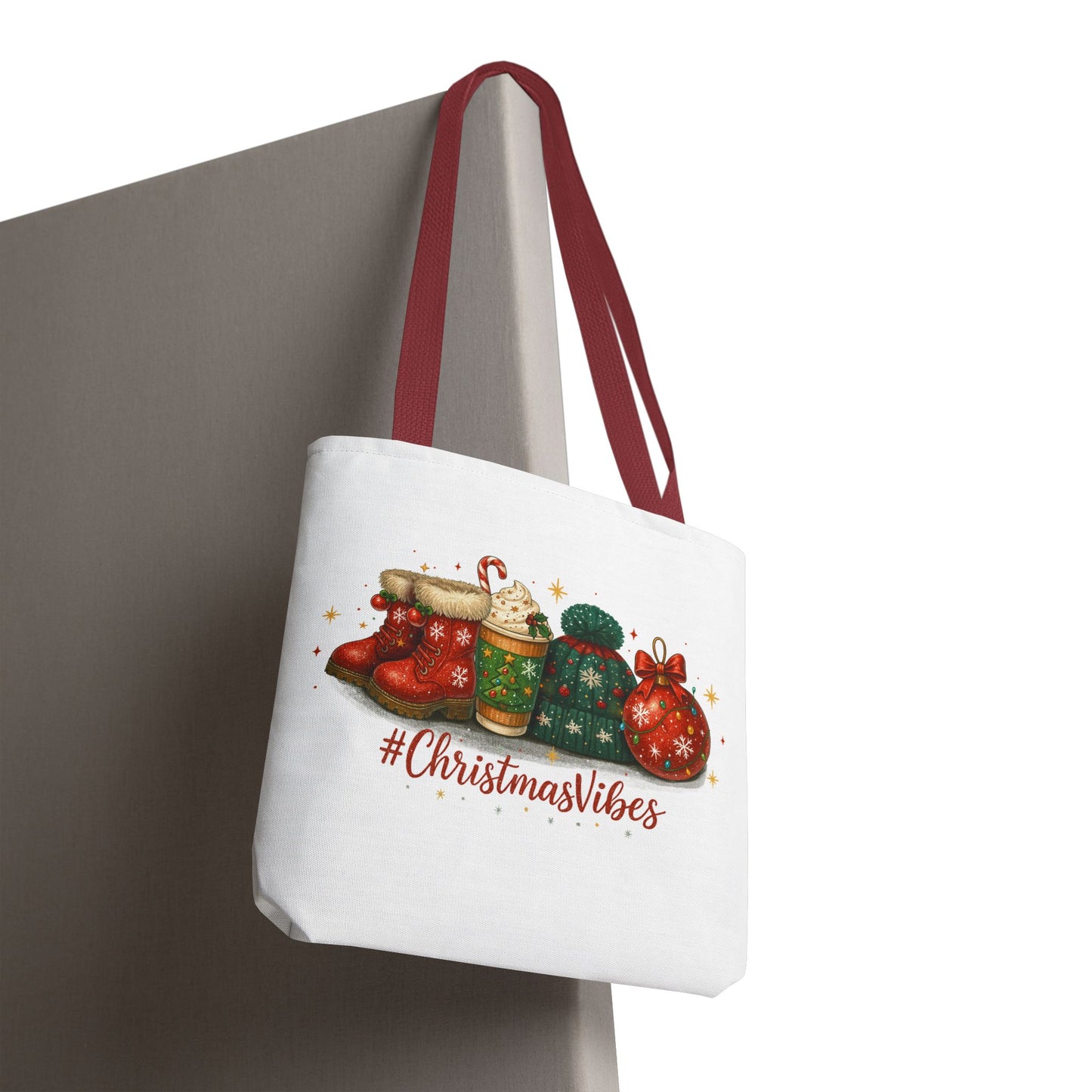Christmas Vibes Tote Bag for Holiday Shopping