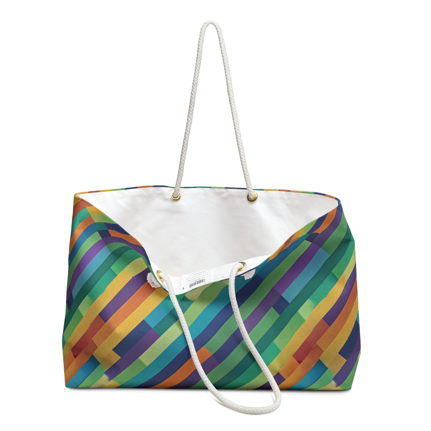 Vibrant Geometric Weekender Bag for Travel, Beach, Gym