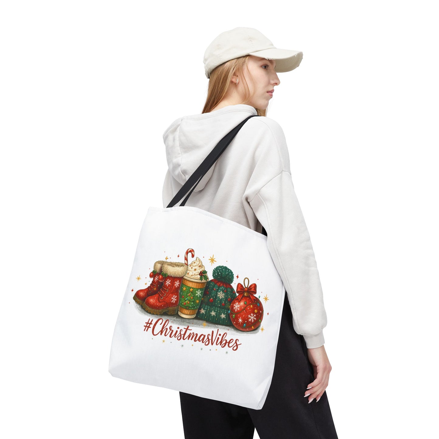 Christmas Vibes Tote Bag for Holiday Shopping