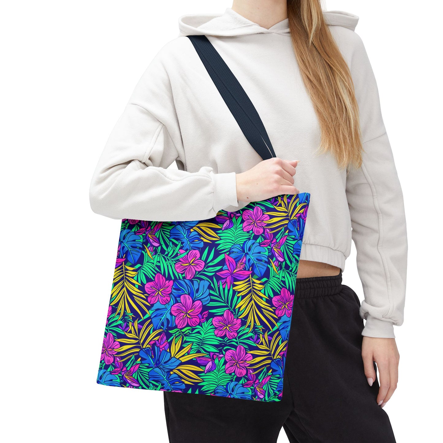 Tropical Floral Tote Bag, Beach Bag, Shopping Tote