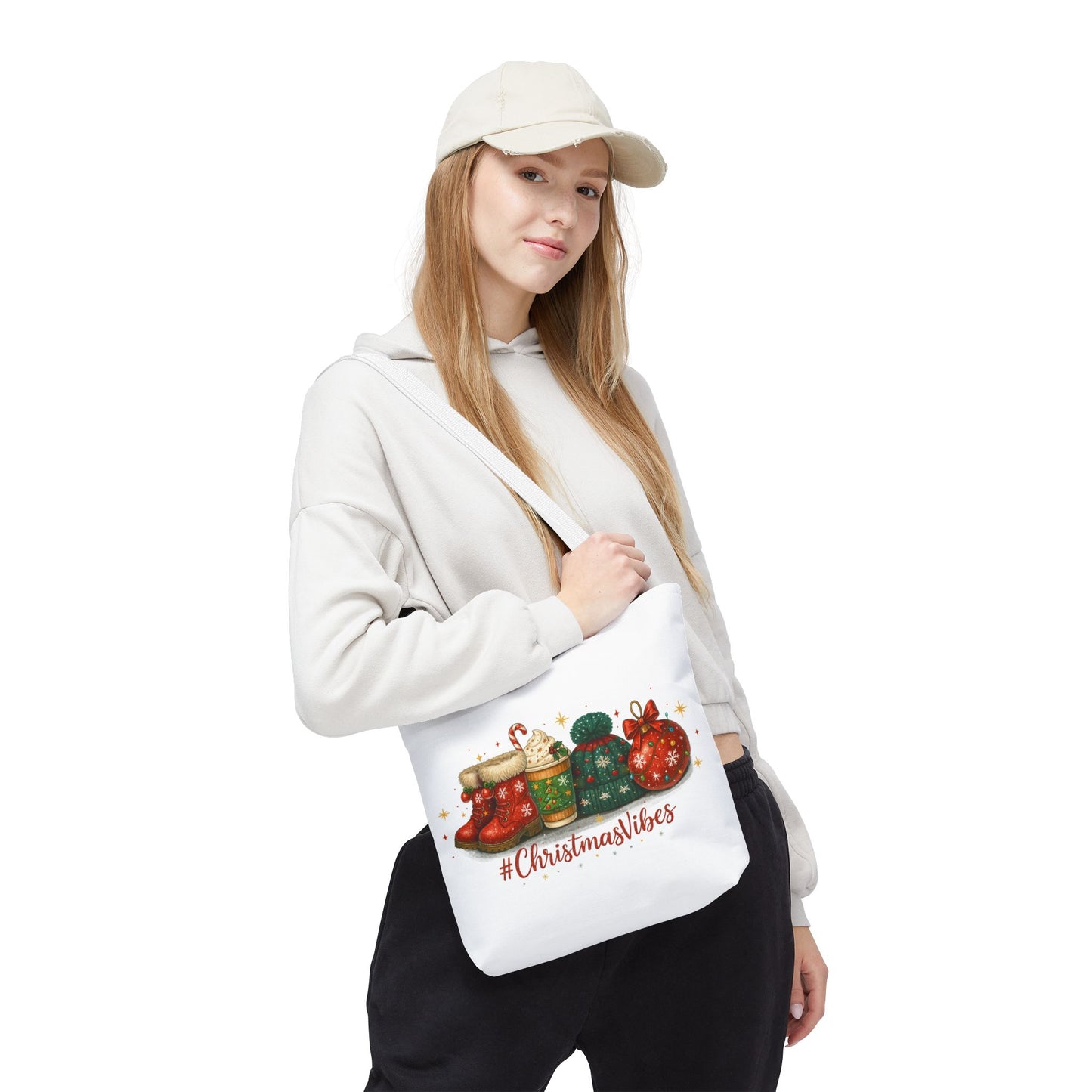 Christmas Vibes Tote Bag for Holiday Shopping