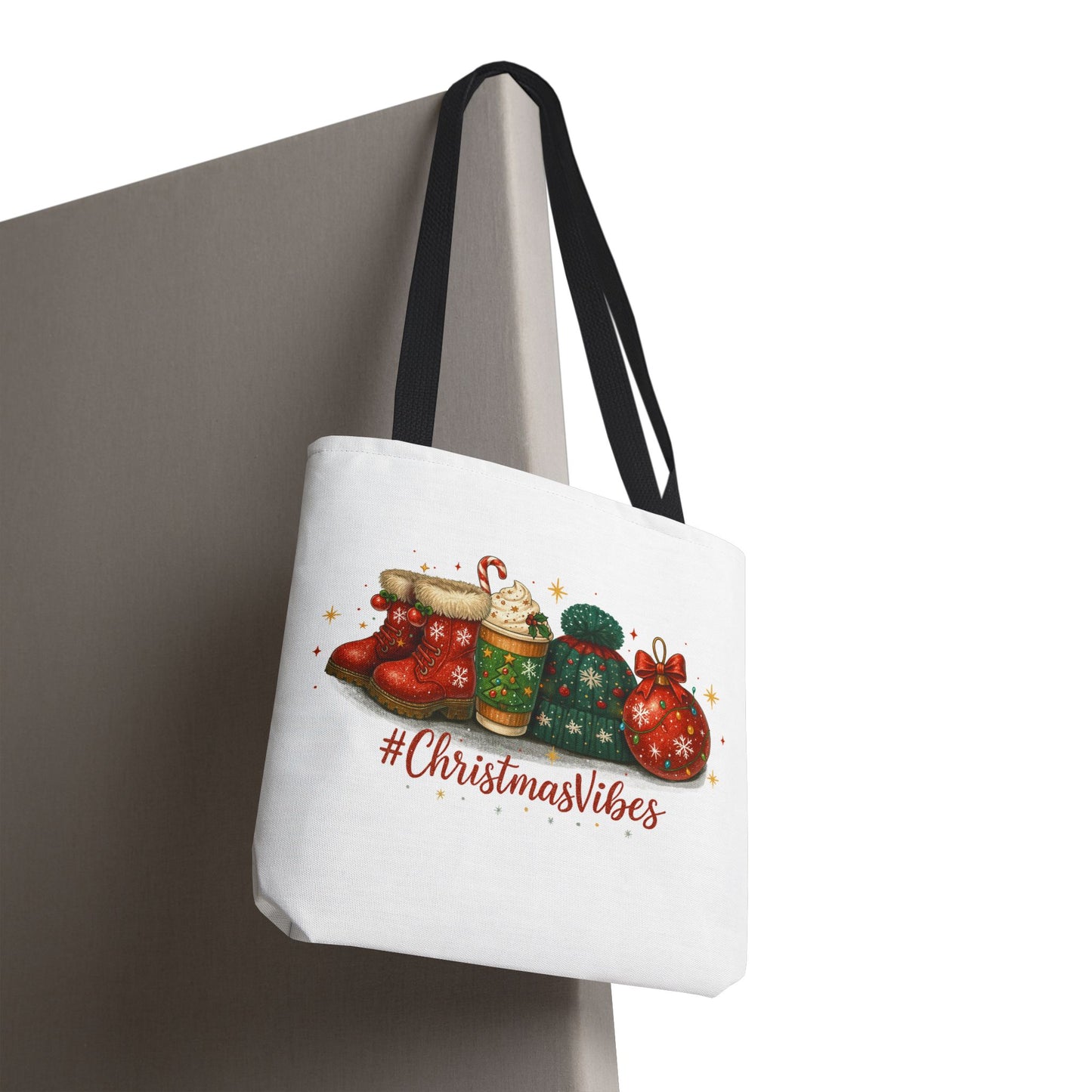 Christmas Vibes Tote Bag for Holiday Shopping