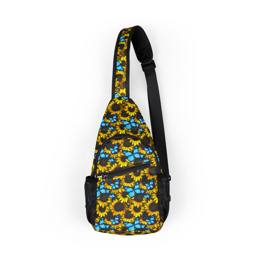 Vibrant Floral Chest Bag, Lightweight Travel Accessory