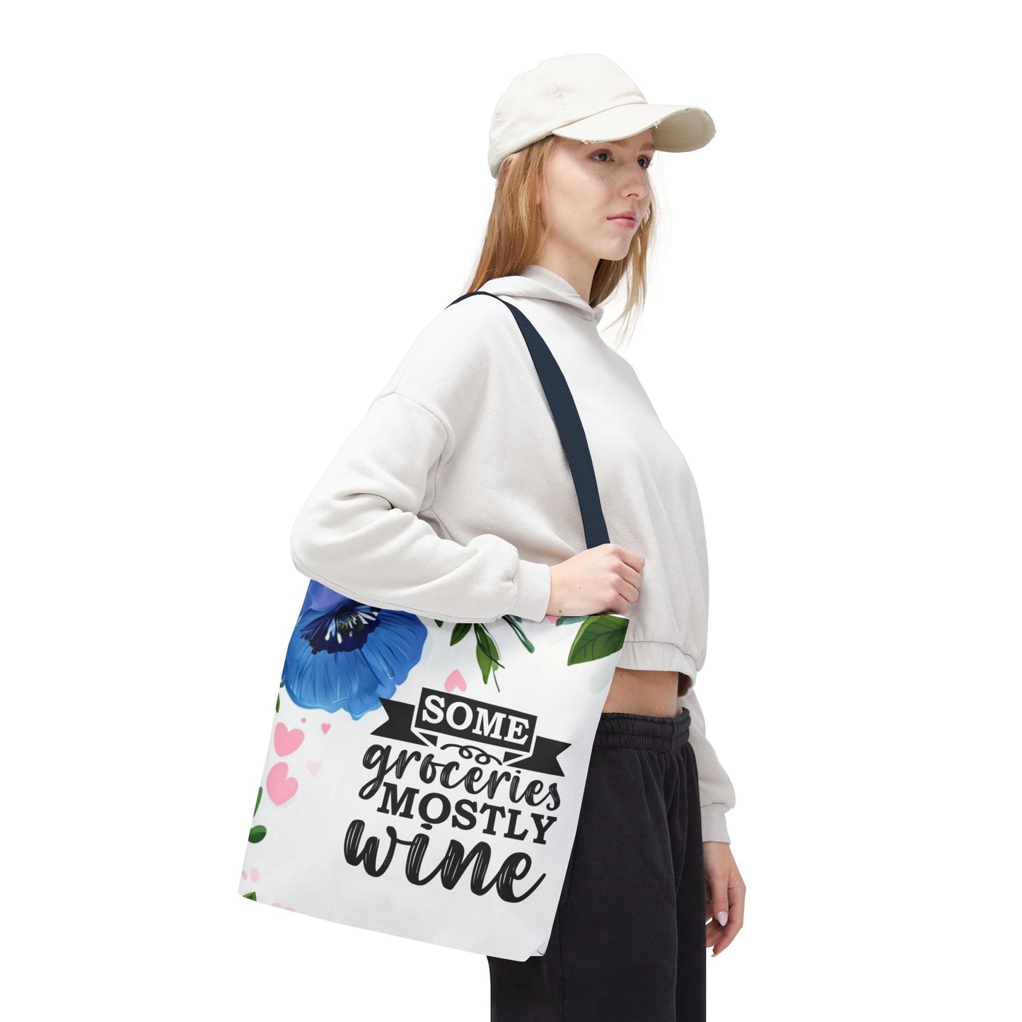 Grocery and Wine Lover Tote Bag,