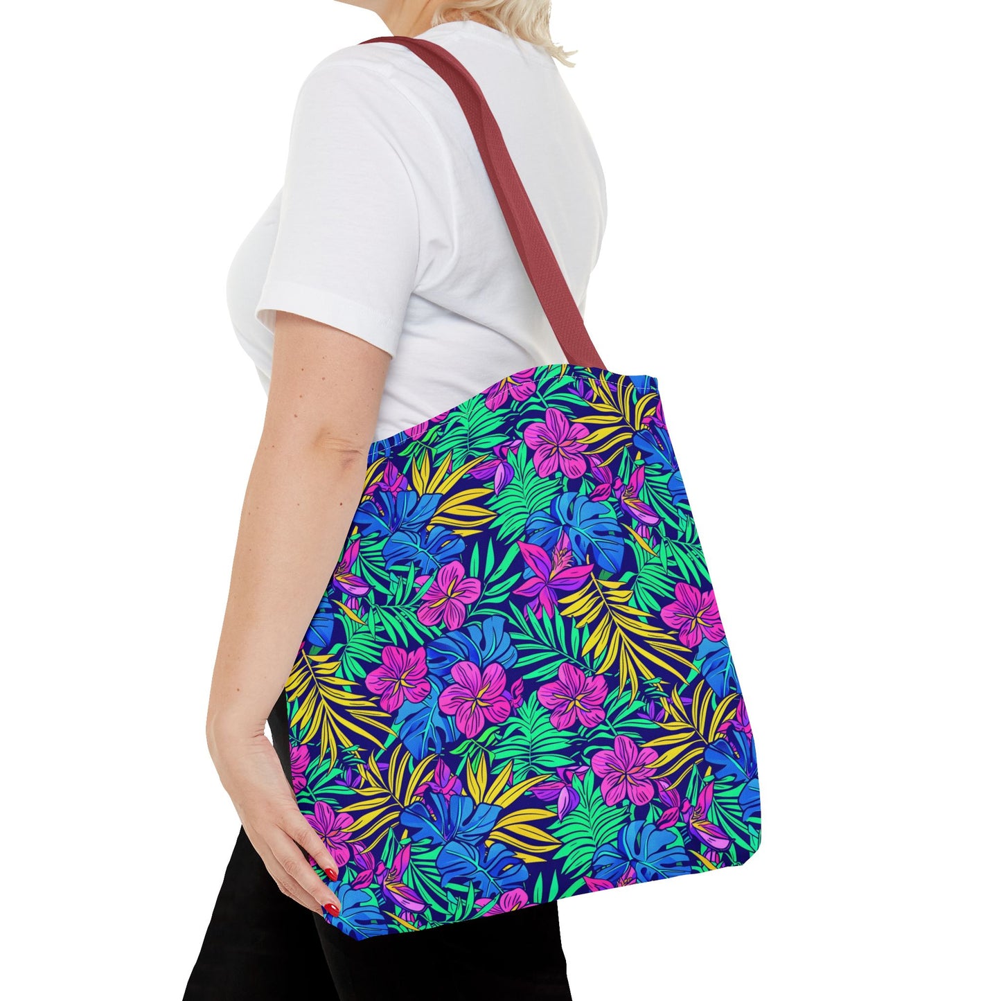 Tropical Floral Tote Bag, Beach Bag, Shopping Tote